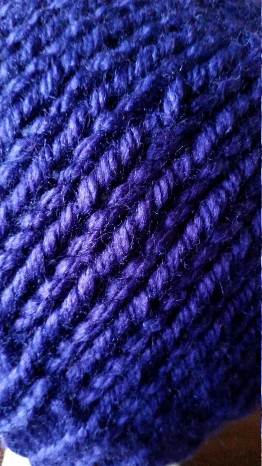 Purple Chunky Hand Knit Messy Bun Hat