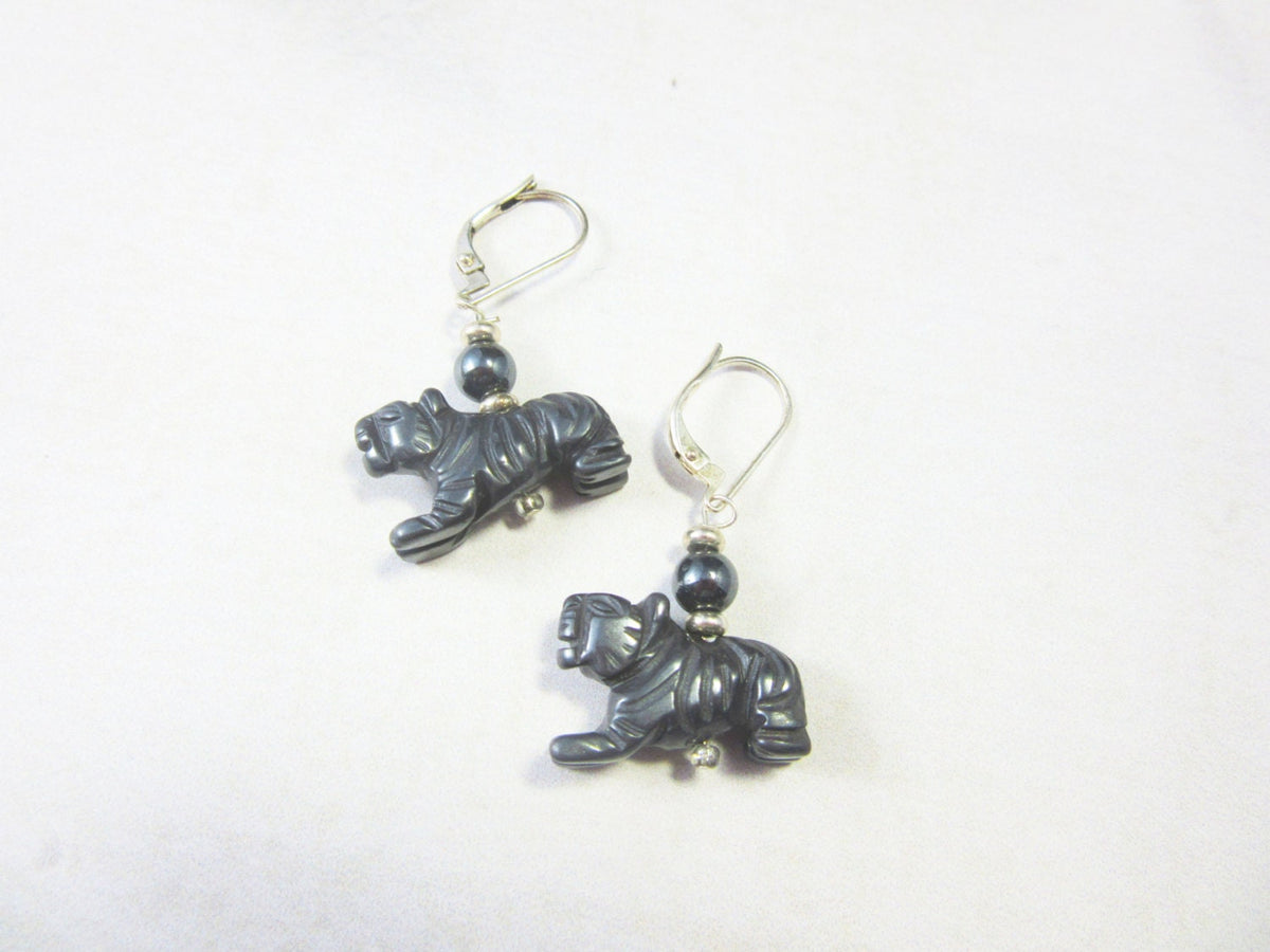 Tiger Eye Stone Earrings, a uniquely fierce gift for tiger lovers featuring golden-brown stones and elegant design, perfect for adding a touch of power animal charm.