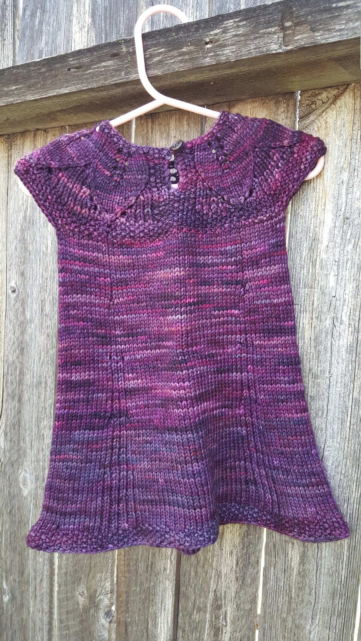 Hand Knit 1st Birthday Dress - Purple Baby Girl 9 to 12 month Clothes - Toddler Wedding Outfit