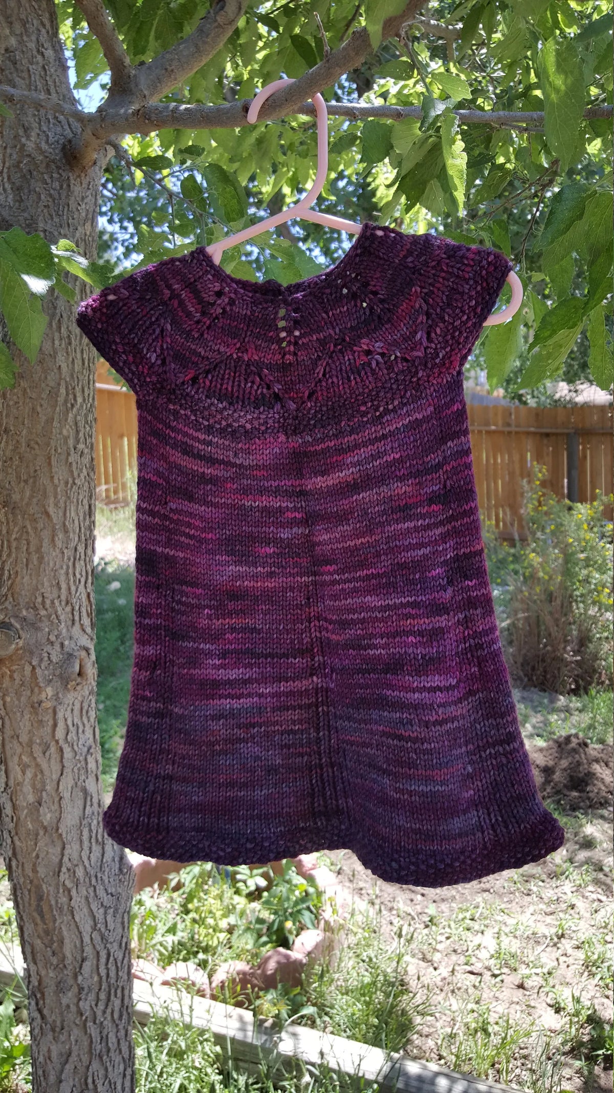 Hand Knit 1st Birthday Dress - Purple Baby Girl 9 to 12 month Clothes - Toddler Wedding Outfit