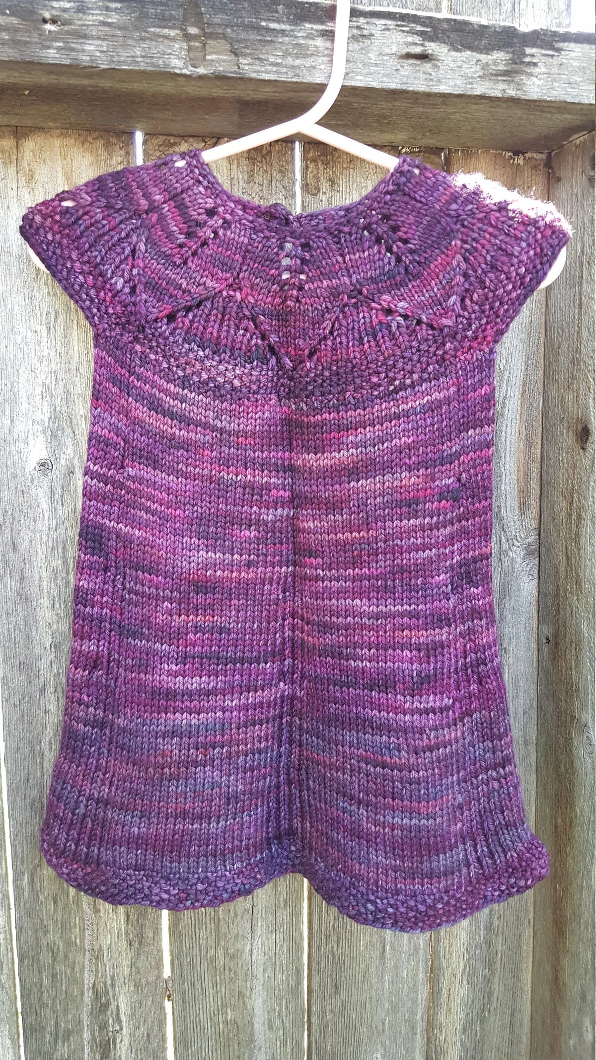 Hand Knit 1st Birthday Dress - Purple Baby Girl 9 to 12 month Clothes - Toddler Wedding Outfit