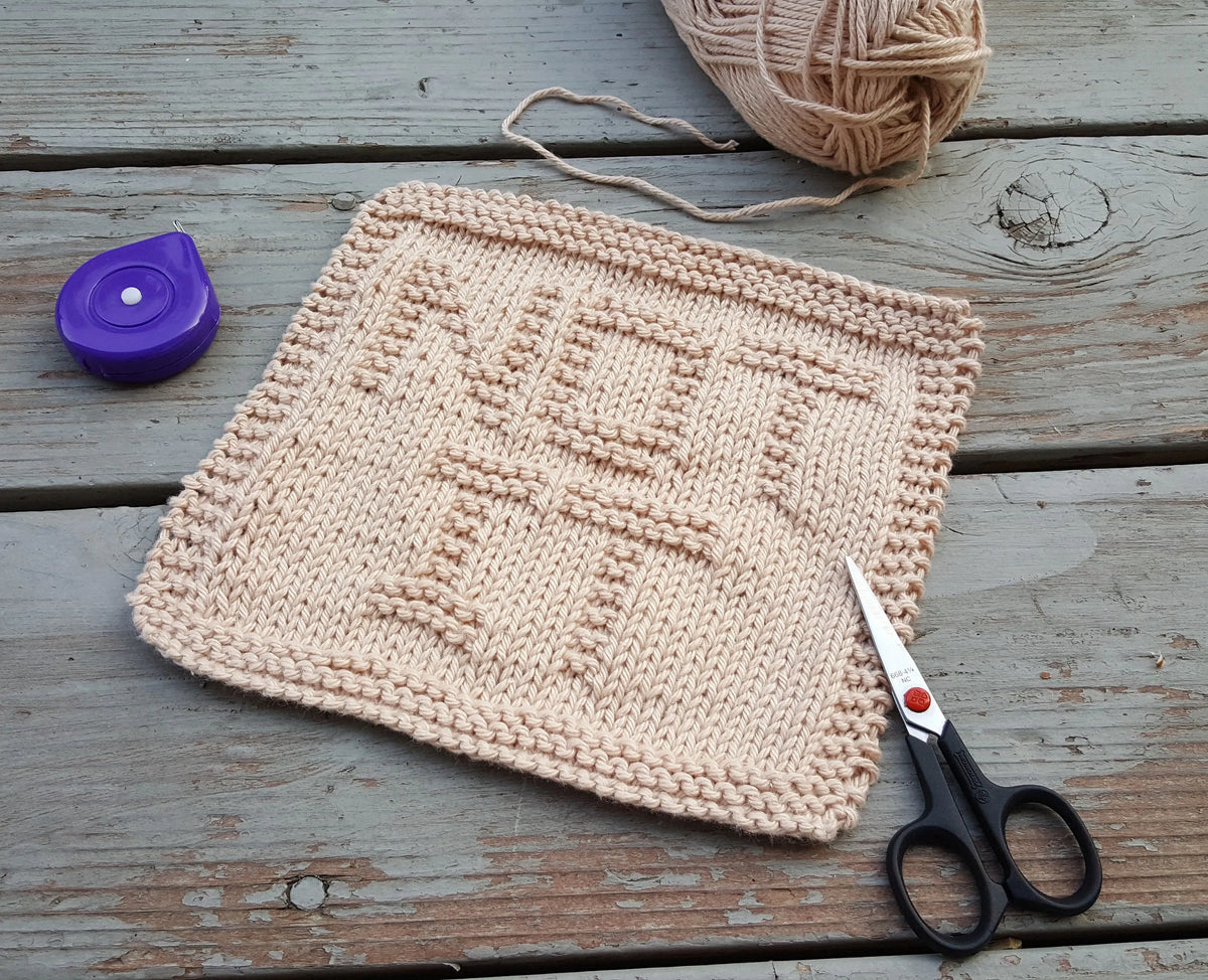 Beige Not It Knitted Dishcloth