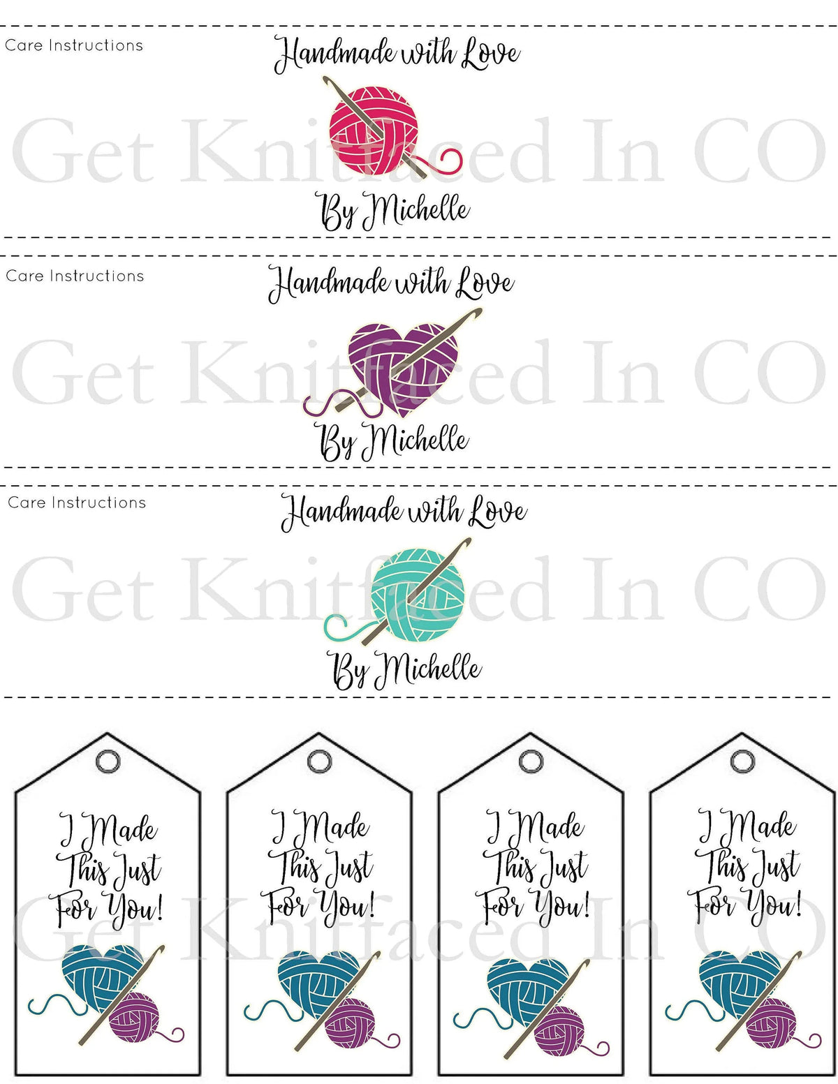 Personalized Crochet Quote Gift Tag - PDF File Only - Printable Crochet Tag