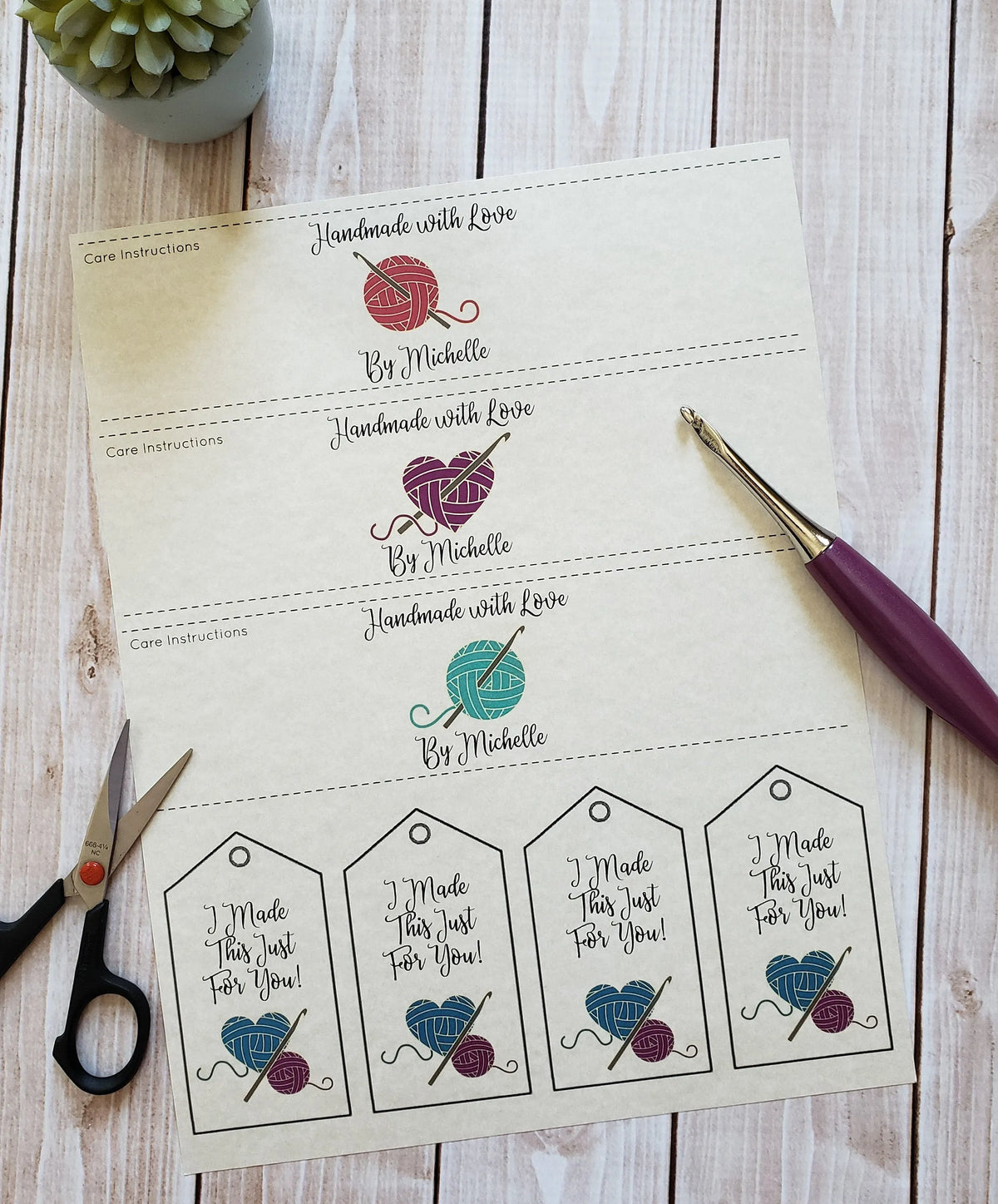Personalized Crochet Quote Gift Tag - PDF File Only - Printable Crochet Tag