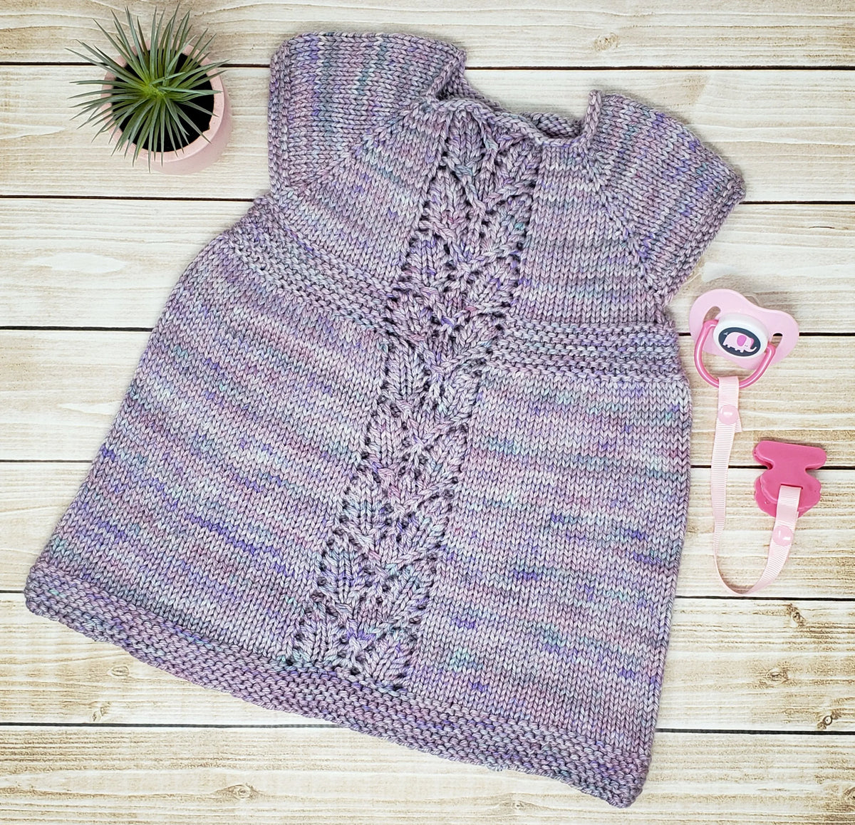 Hand Knit Newborn Baby Girl Dress - Coming Home Outfit - 0 to 3 Month Clothes