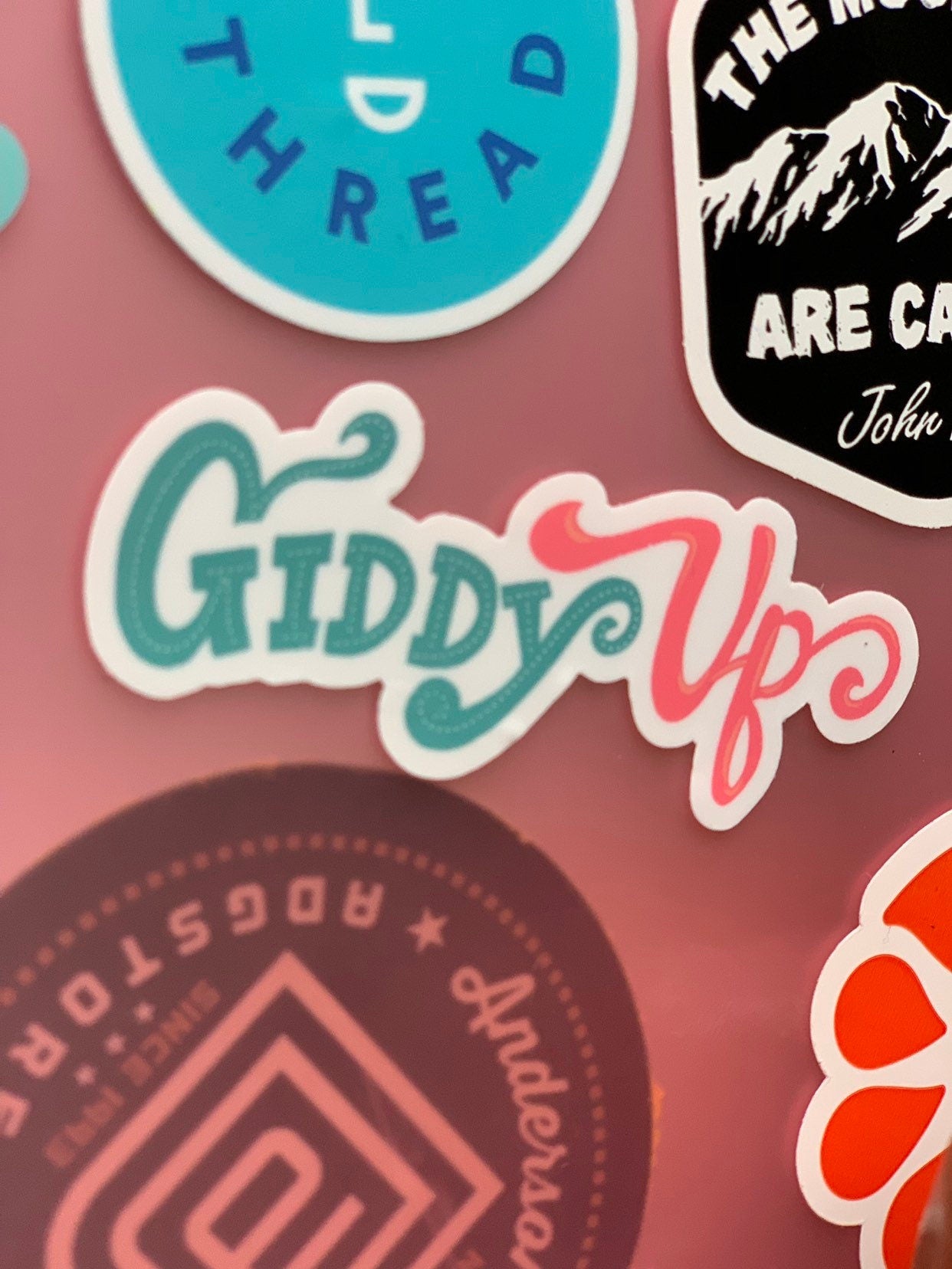 Giddy Up Sticker | Hand-Illustrated Western Vinyl Decal (Laptop, Water Bottle)