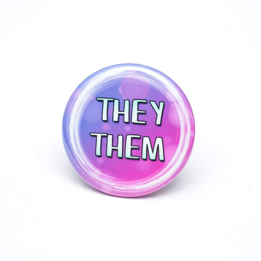 lgbtq they them pronoun buttons