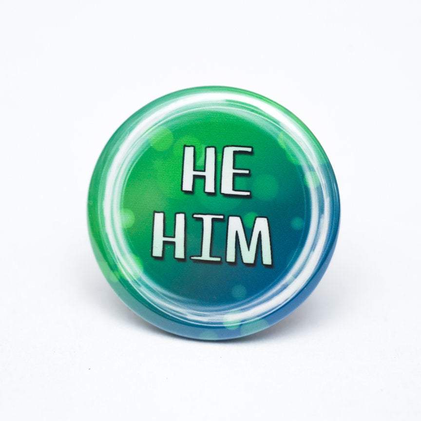 lgbtq he him pronoun buttons
