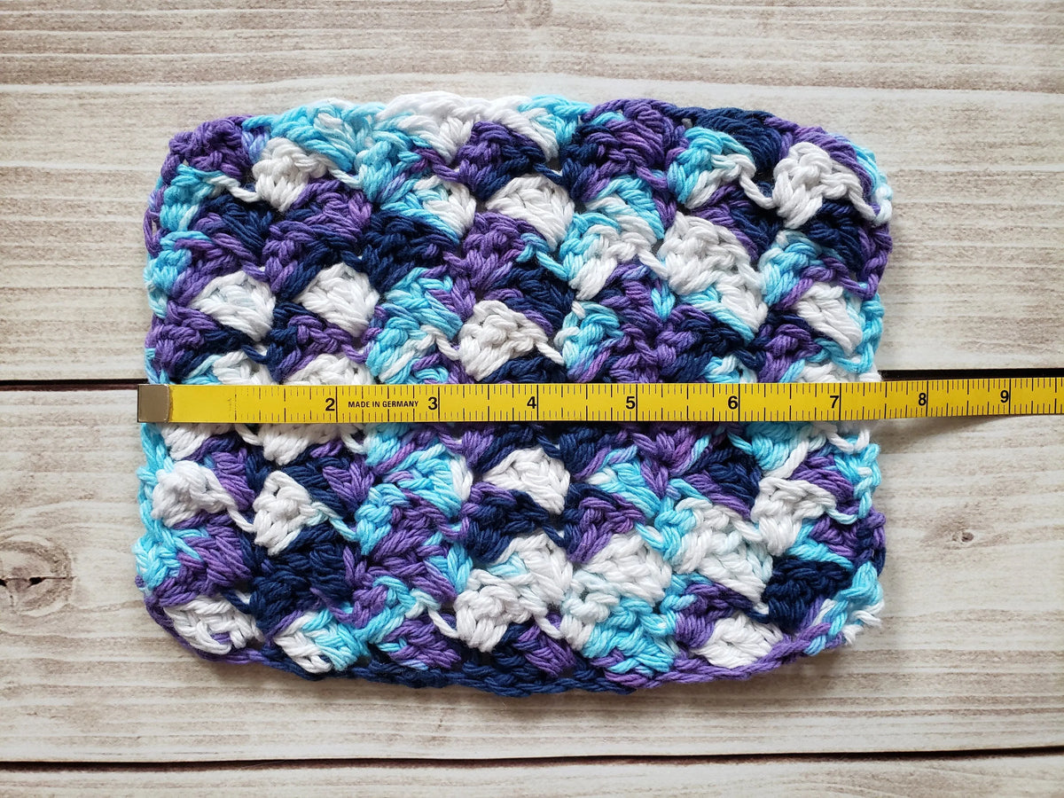 Blue Purple Cotton Crocheted Washcloth Set -Square Kitchen Dish Cloths - Make Up Remover