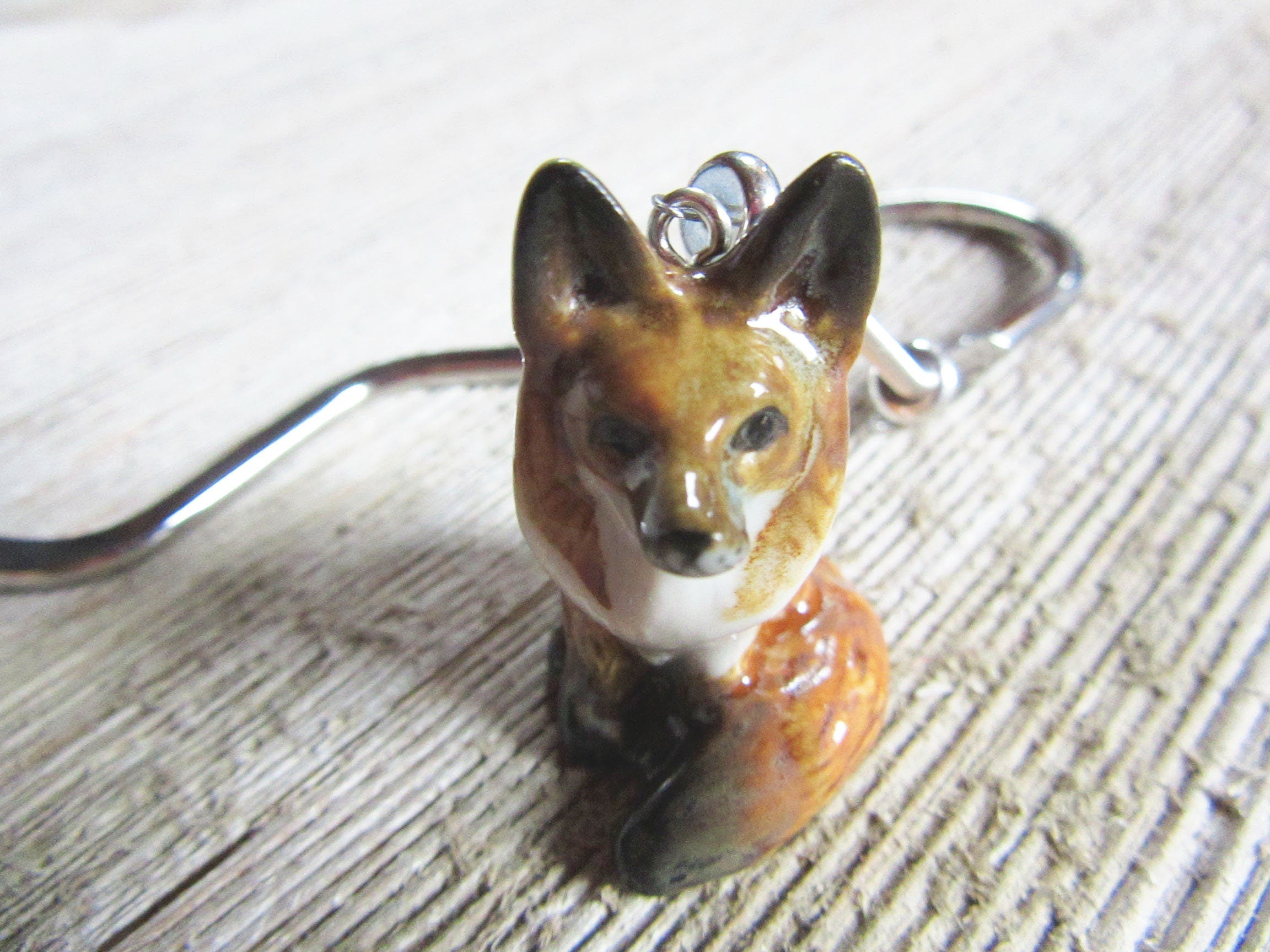 Foxy Gift for Father or Dad, Woodland Animal Metal Bookmark with a charming porcelain fox design, ideal for book lovers