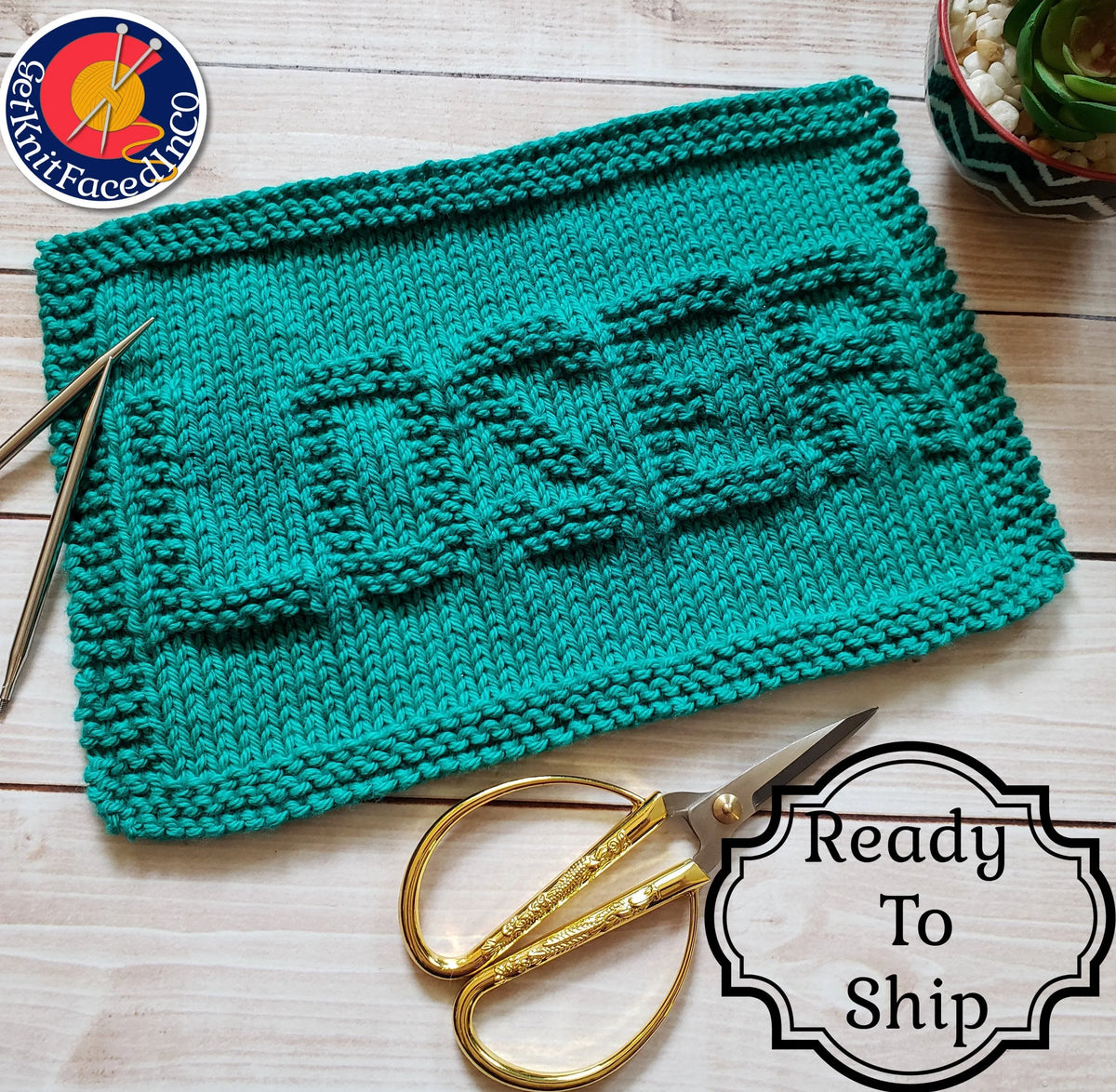 Green Loser Hand Knit Cotton Dishcloth - Environmentally Friendly - Adult Humor