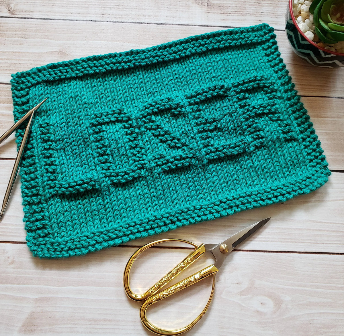 Green Loser Hand Knit Cotton Dishcloth - Environmentally Friendly - Adult Humor