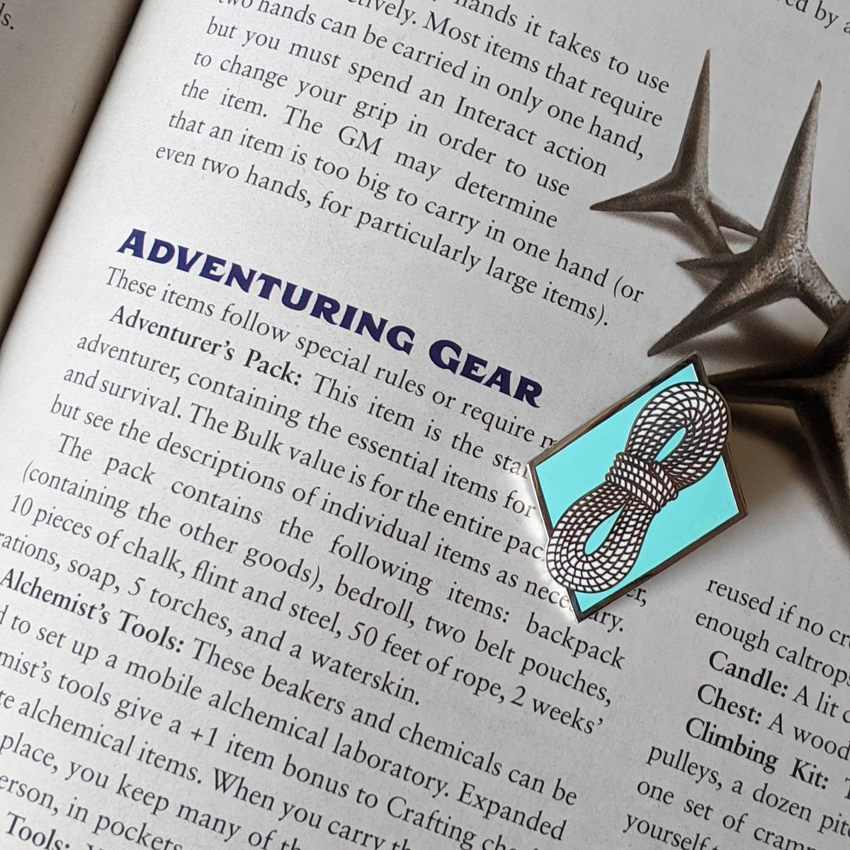 Rope hard enamel pin