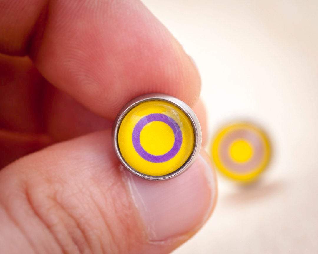 intersex pride earrings