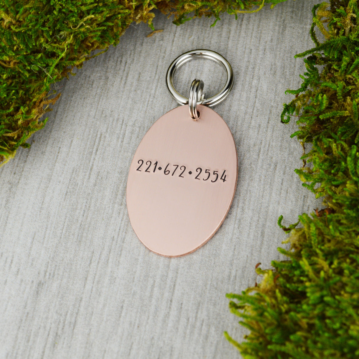 Lavender in the Breeze Handstamped Pet ID Tag