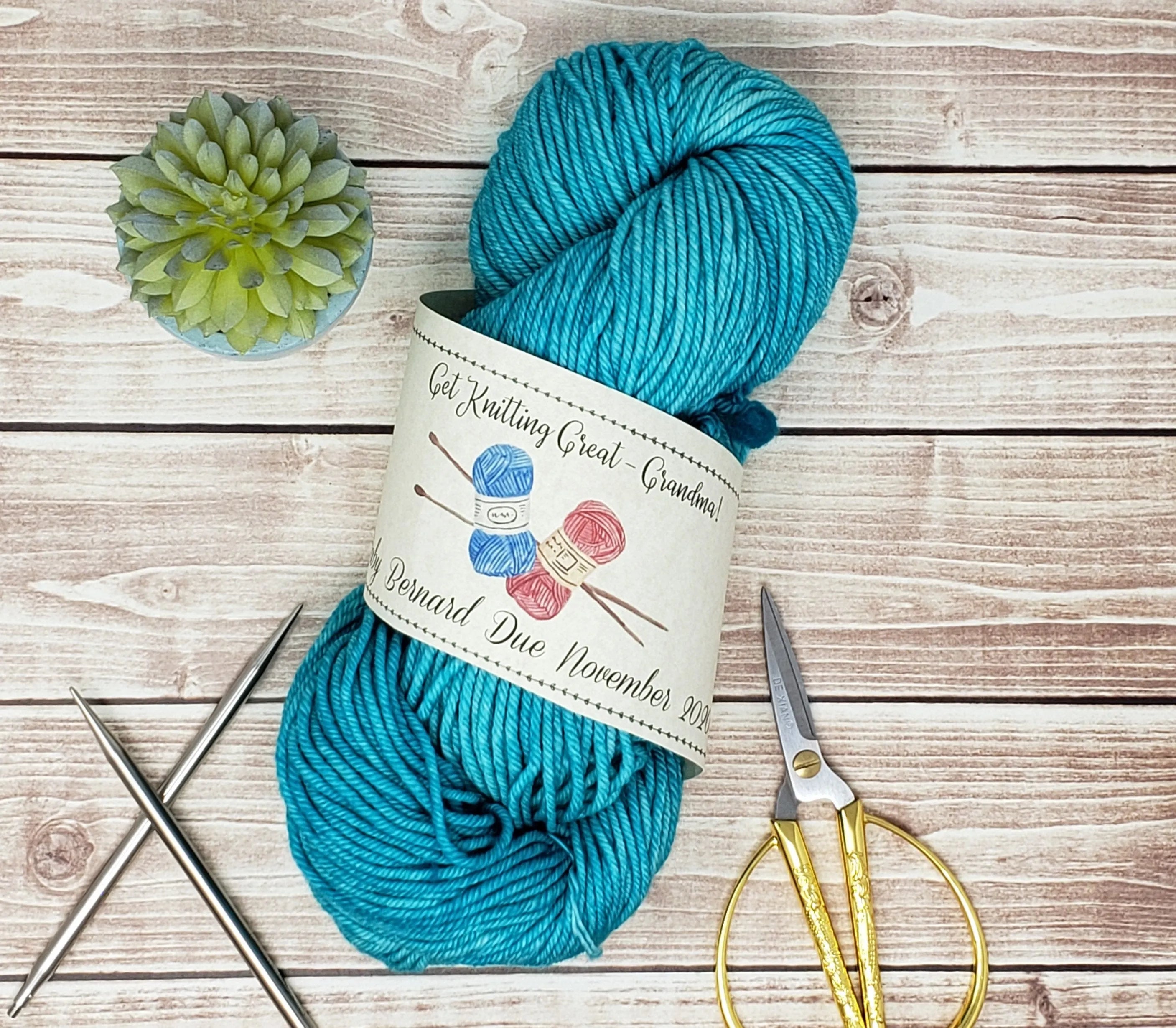 Get Knitting Great Grandma - Custom Printable Pregnancy Announcement Label - PDF File Only