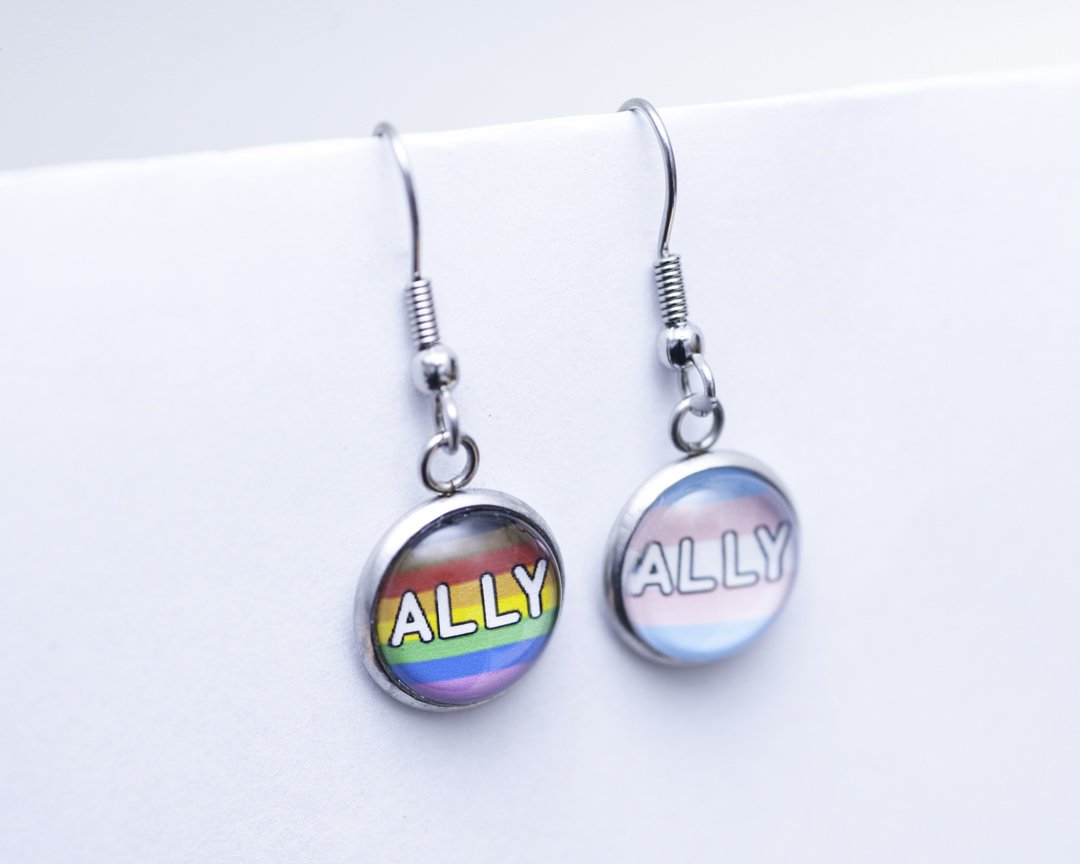 lgbtq ally dangle earrings