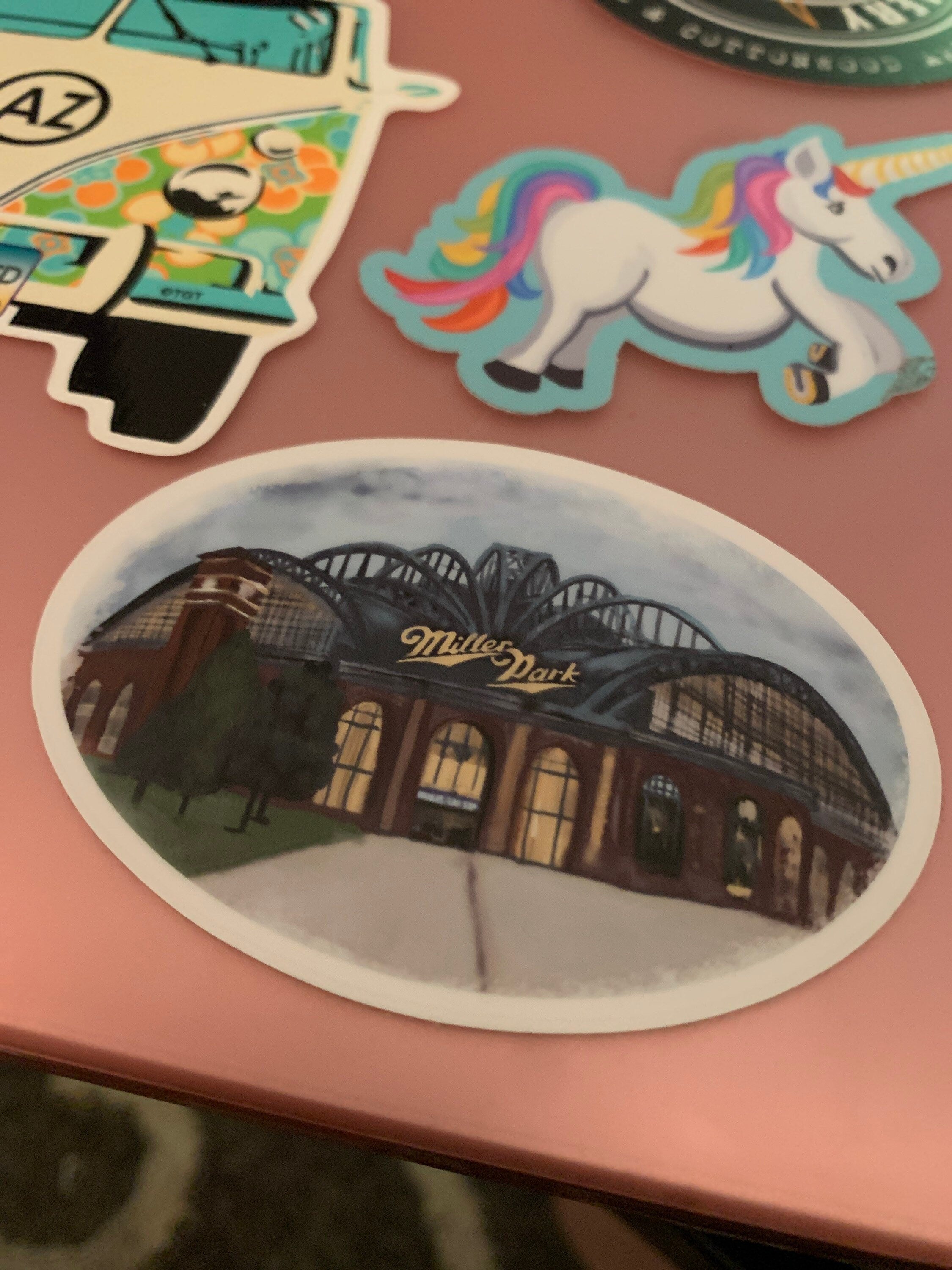 Miller Park Sticker | Milwaukee Baseball Stadium Nostalgia Art (3" Vinyl)