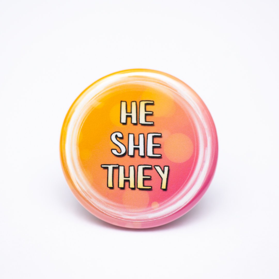 lgbtq he she they any pronoun buttons