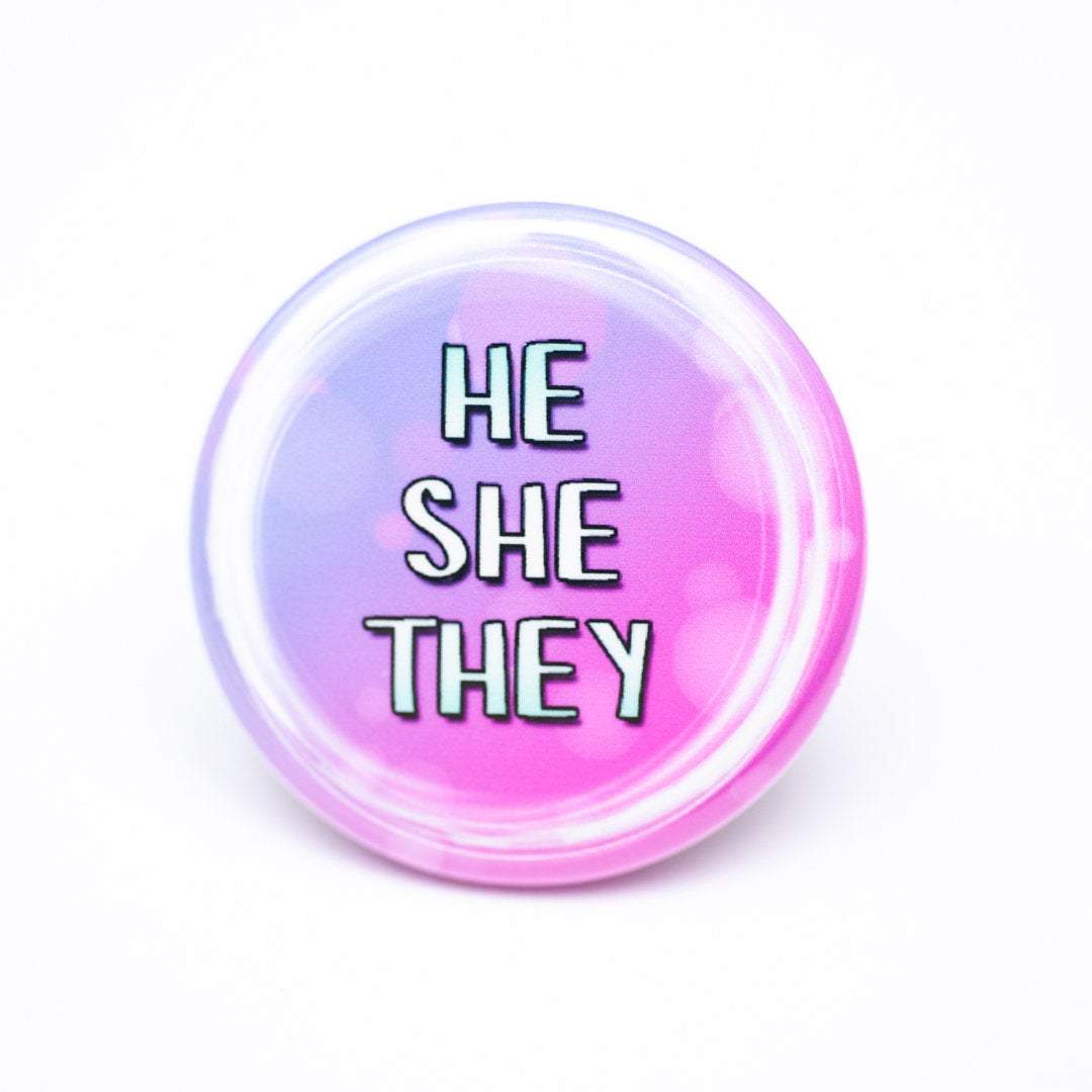 lgbtq he she they any pronoun buttons