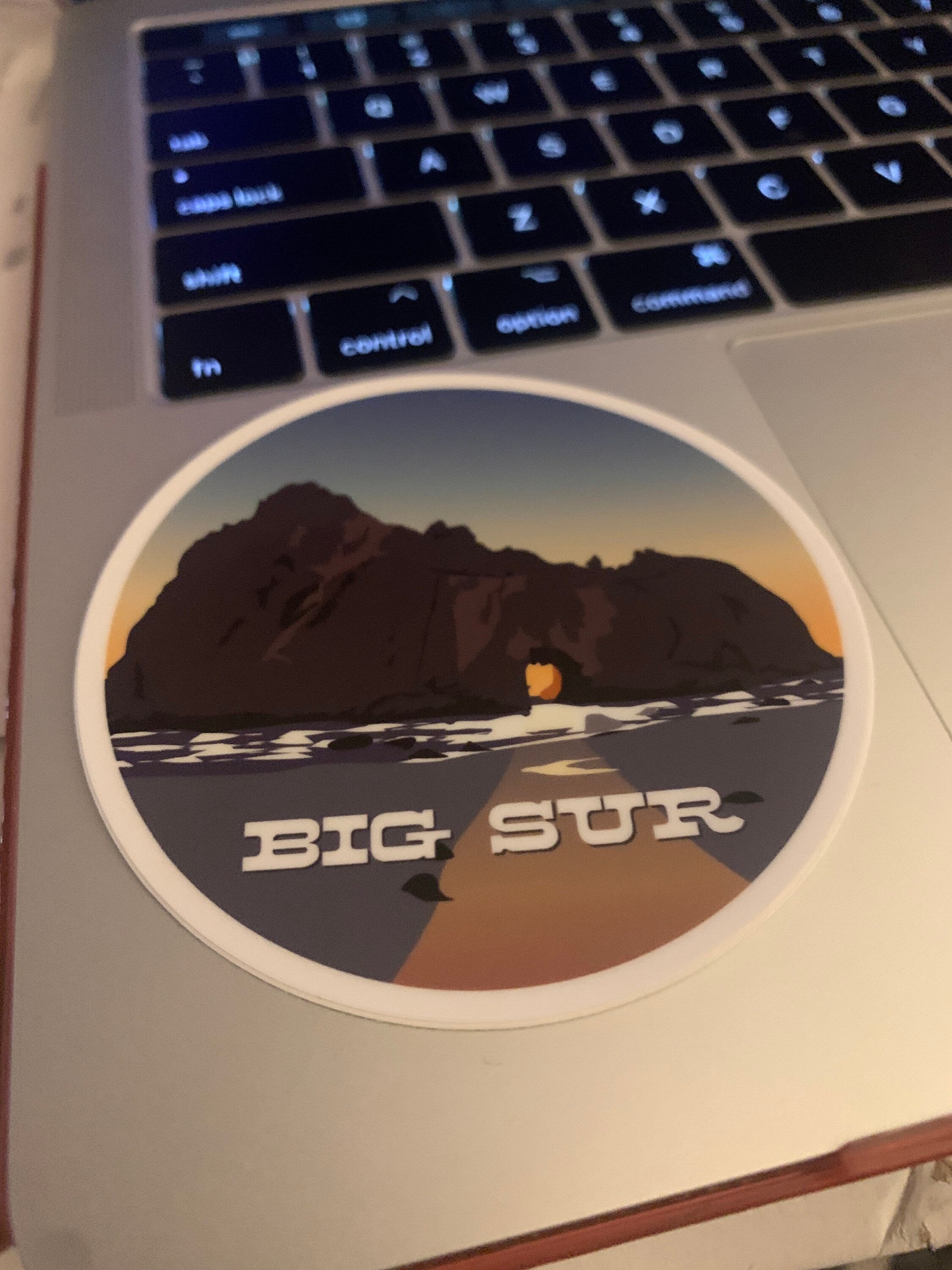 Big Sur California Coast Sticker | Vintage Inspired Retro Vinyl Decal (3" Round)