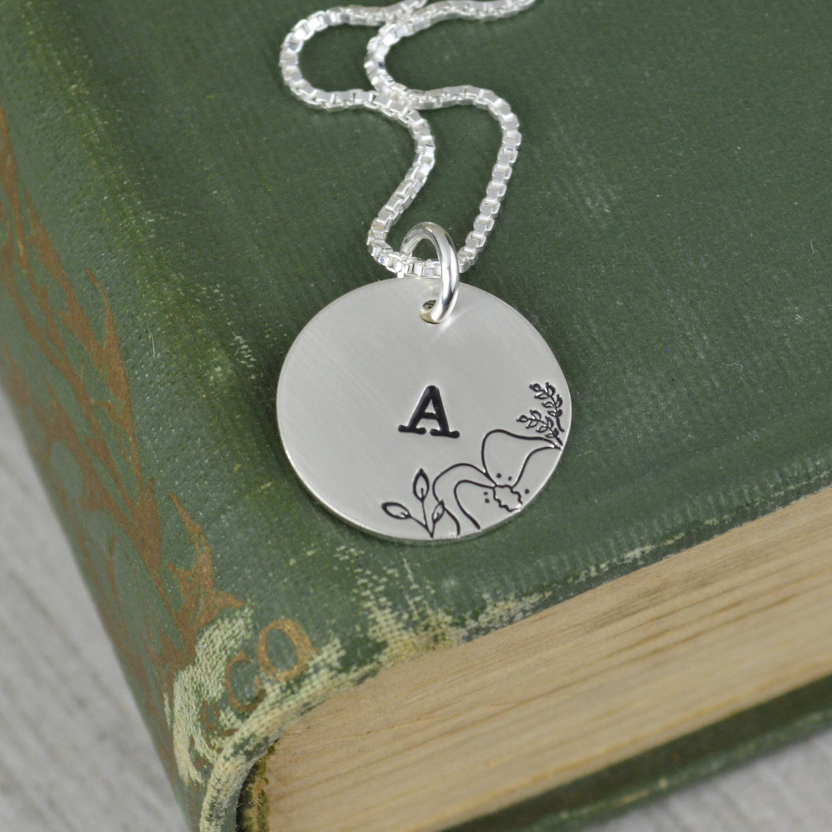 Floral Initial Necklace