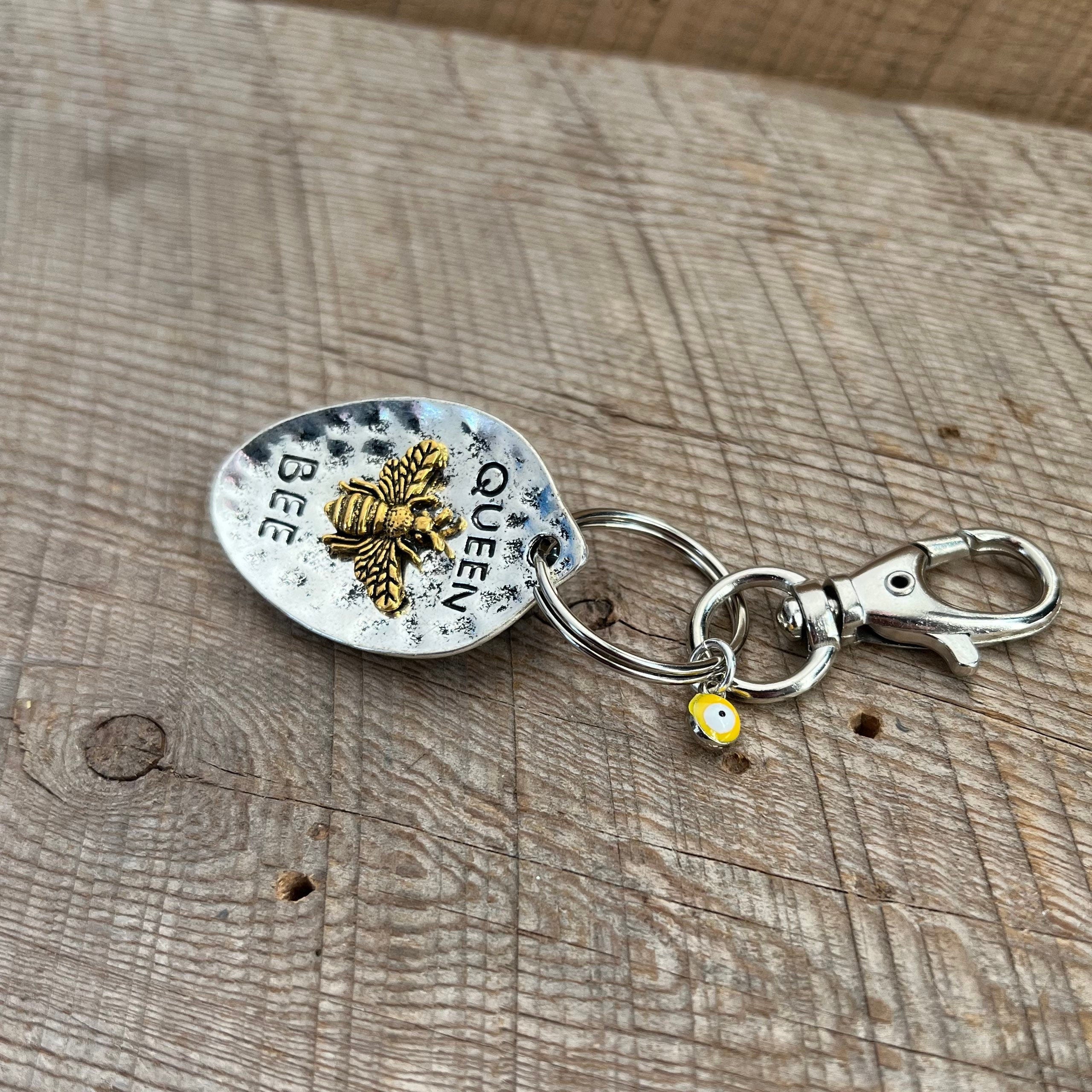 SariBlue® Queen Bee Charm and Evil Eye Keychain