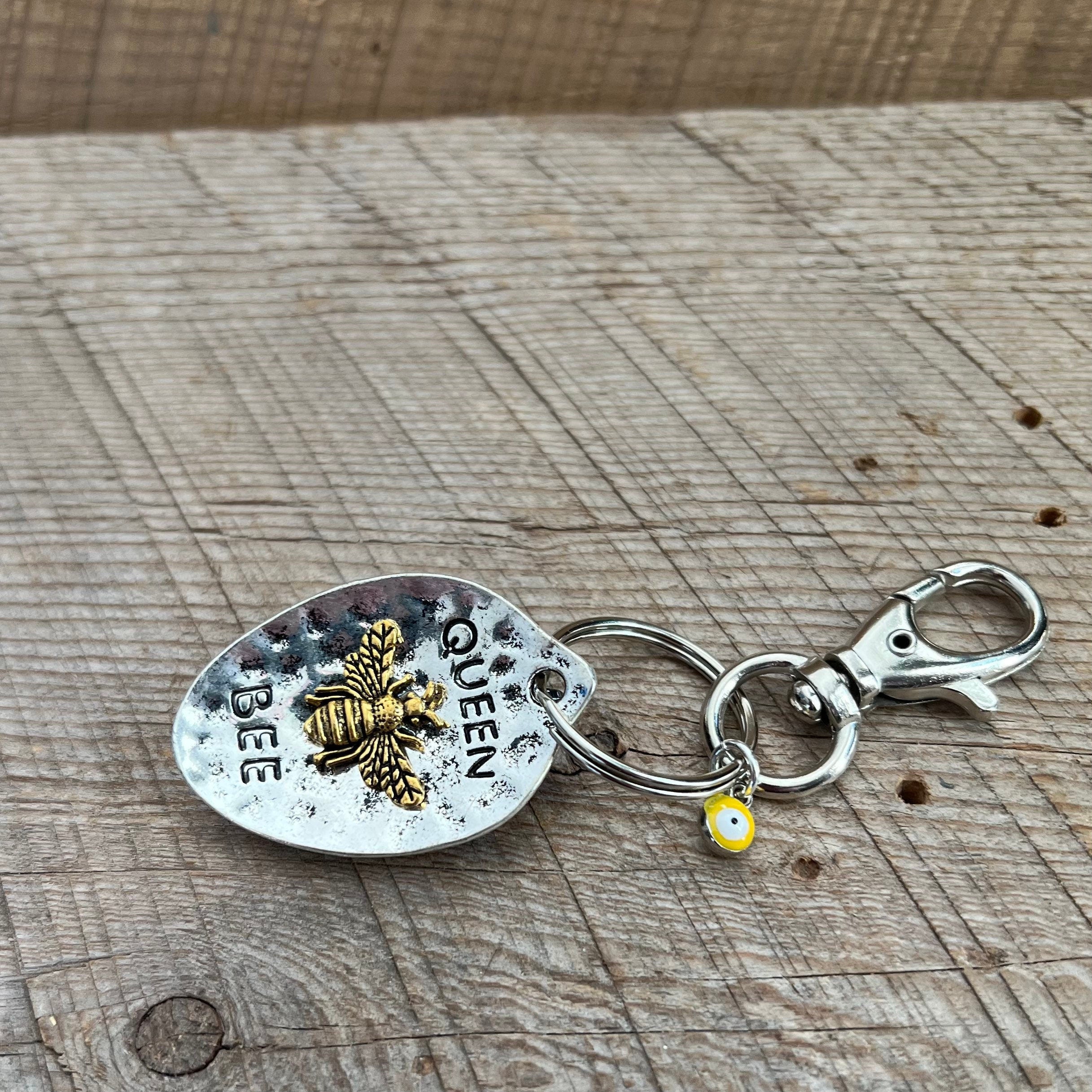 SariBlue® Queen Bee Charm and Evil Eye Keychain