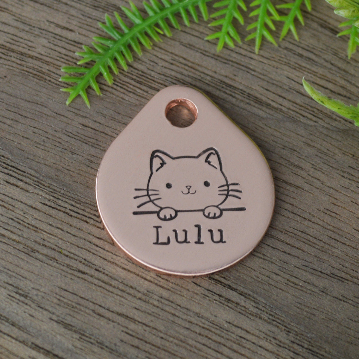 Simple Kitten Hand Stamped Cat Tag