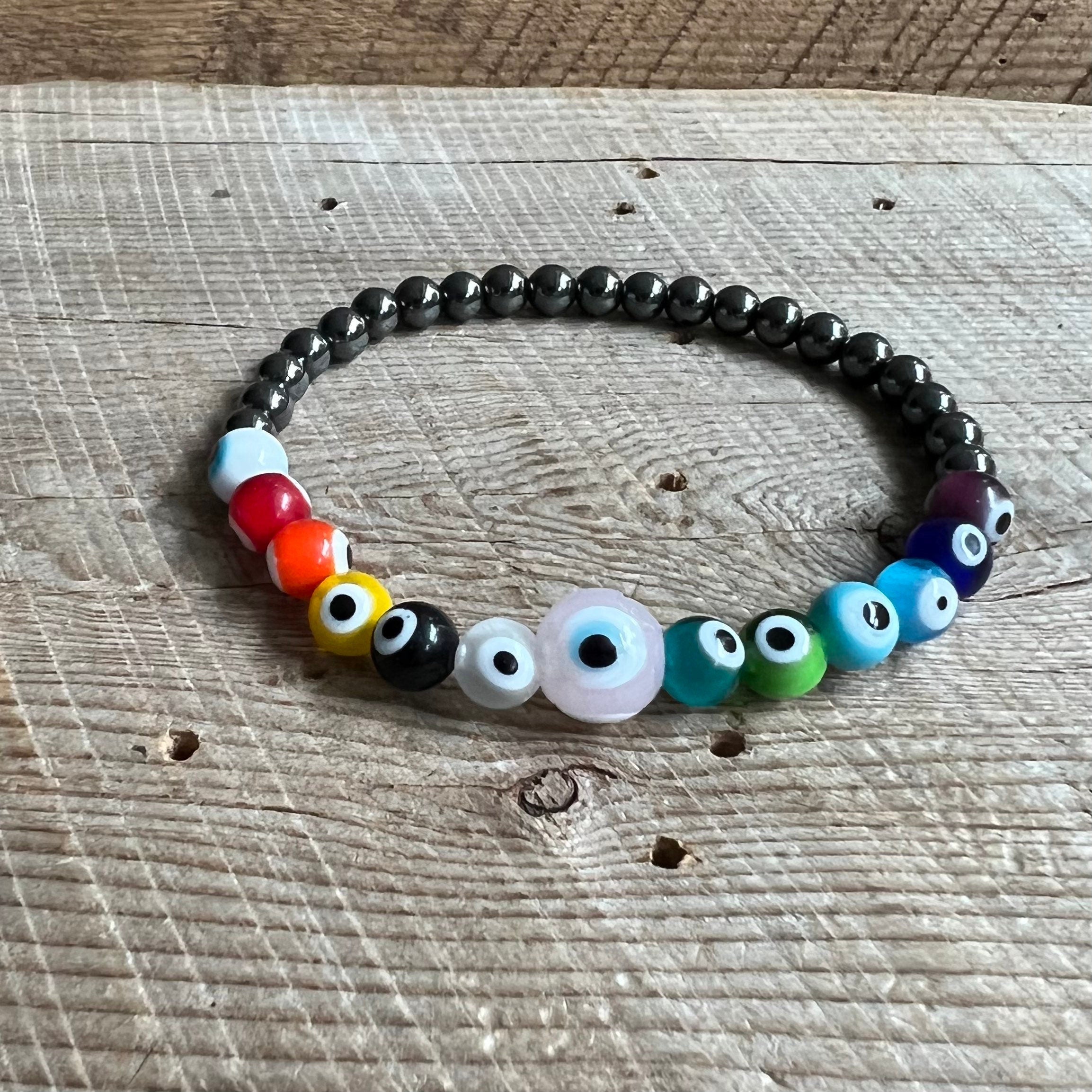 SariBlue® All The Good Juju Evil Eye Hematite Bracelet