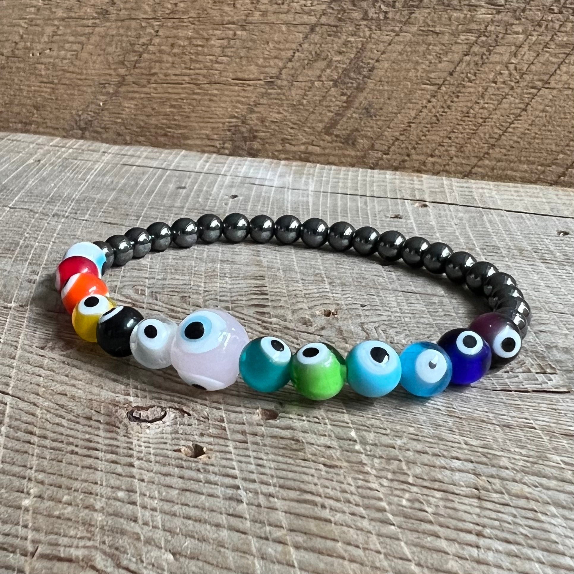 SariBlue® All The Good Juju Evil Eye Hematite Bracelet