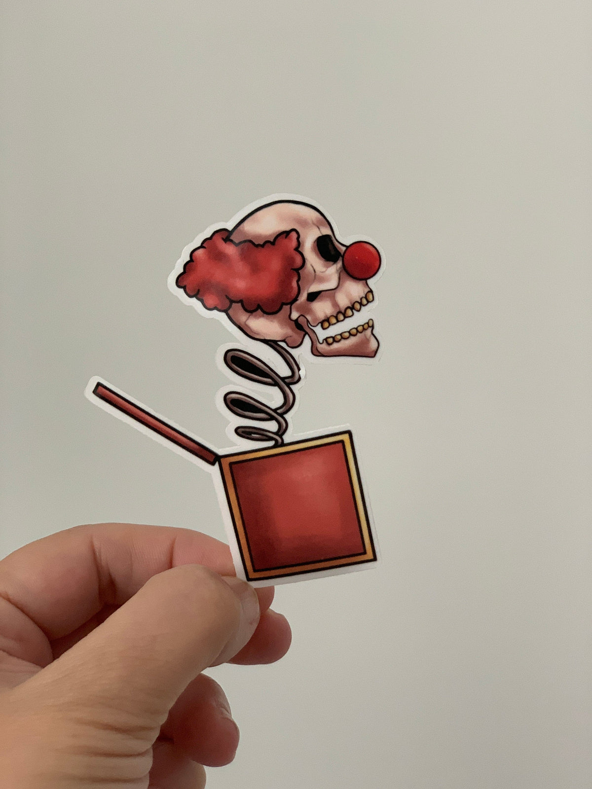 red clown jack in the box sticker