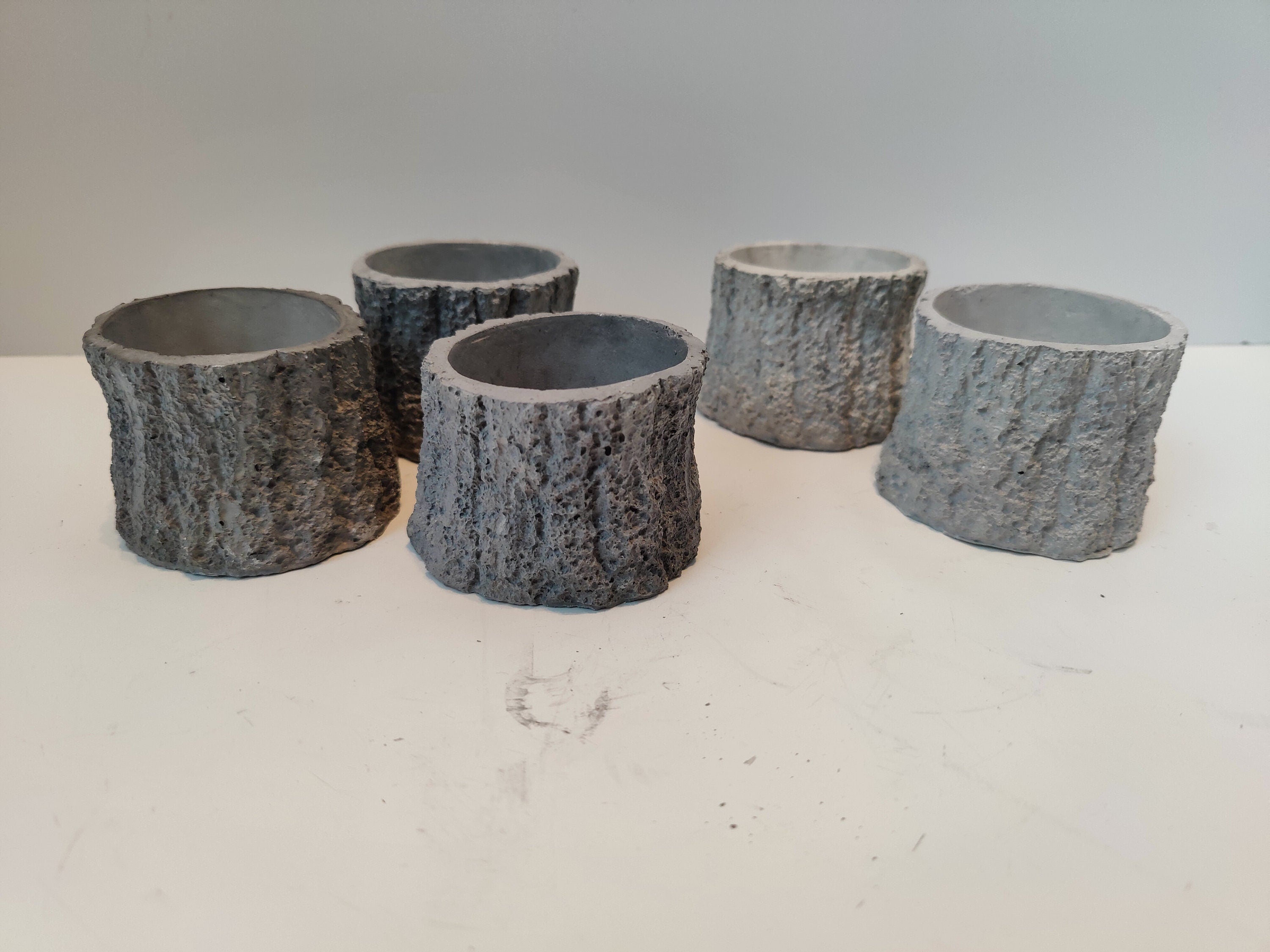 Handmade Concrete Tree Stump Planter