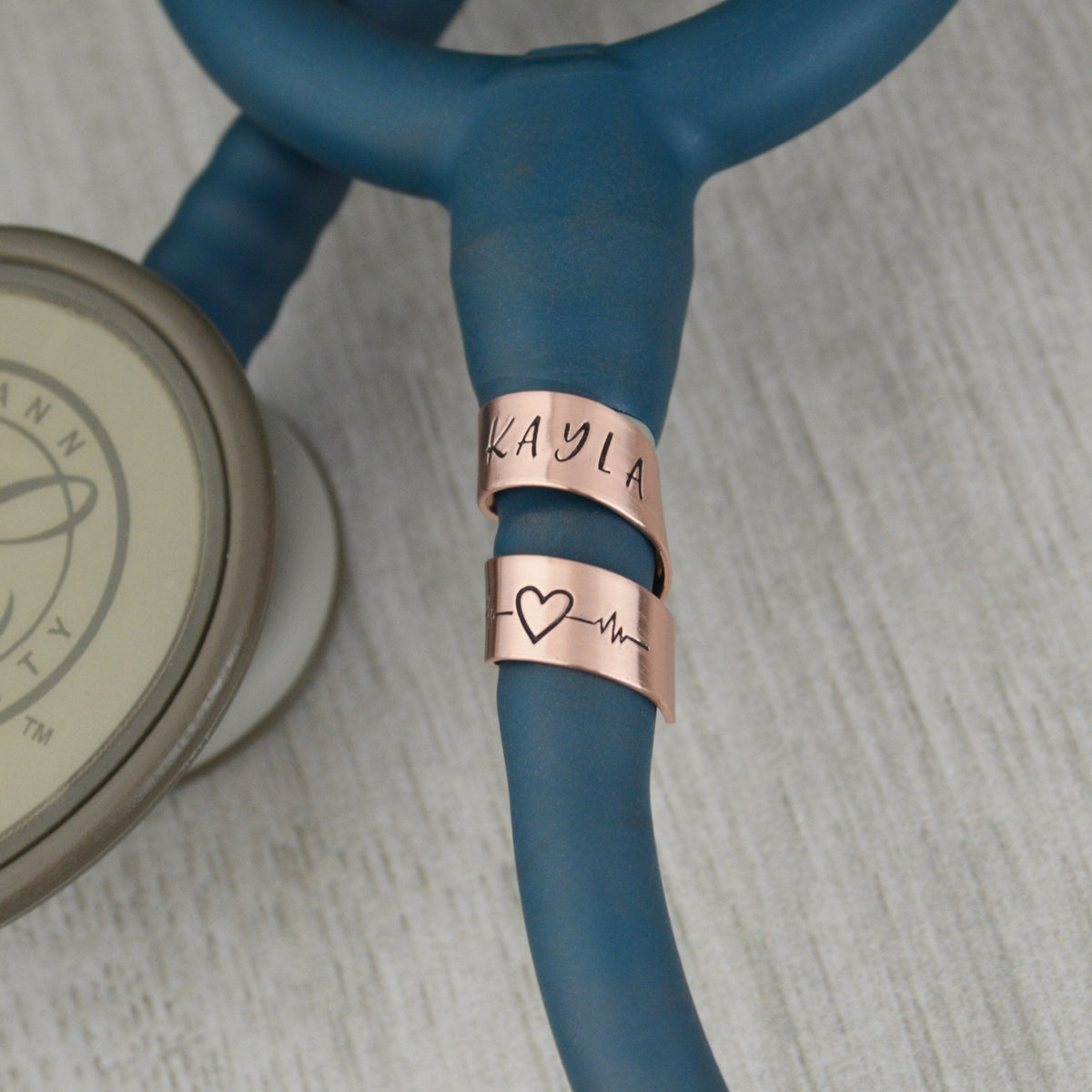 Custom Stethoscope ID Charm • Heartbeat Name Tag • Nurse RN Doctor Midwife Gift • Veterinarian Gift • Stethoscope Accessories