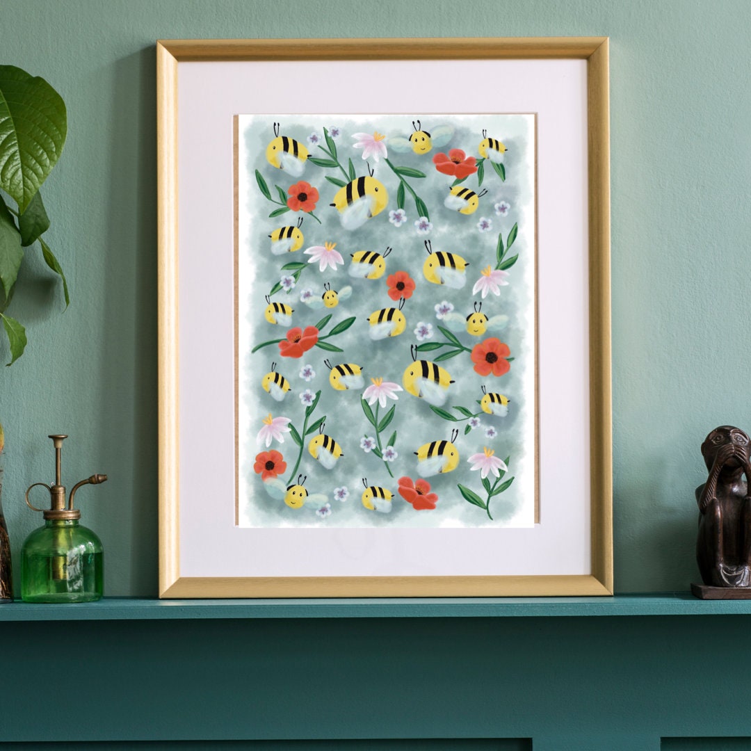 Busy Bees Art Print (unframed)