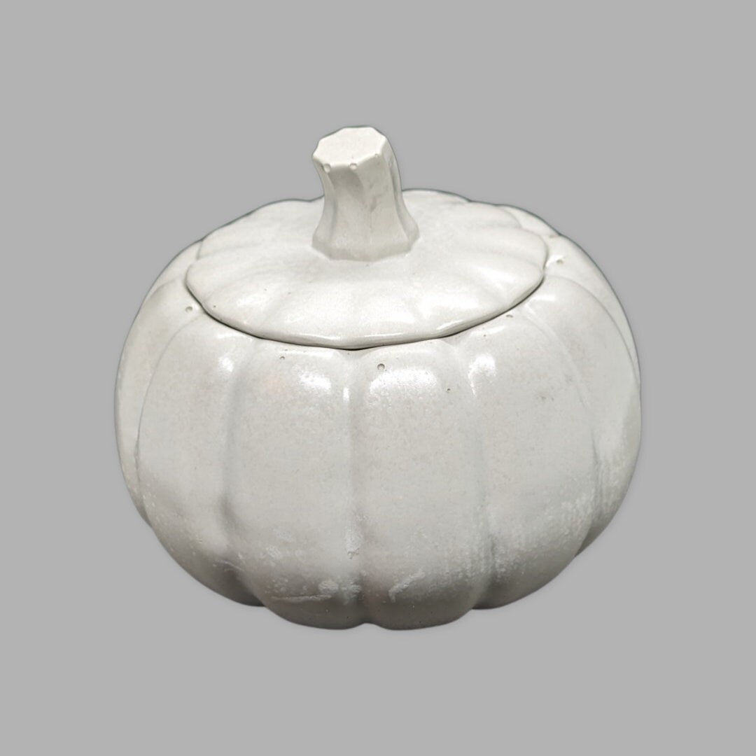 Concrete Pumpkin Jar with Lid | Halloween Candy Dish | Modern Fall Candle Vessel | Cement Pumpkin Trinket Box | Autumn Jewelry Storage