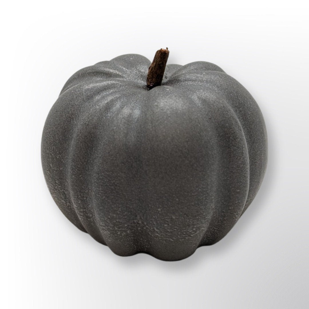 Concrete Pumpkin With Wooden Stem
