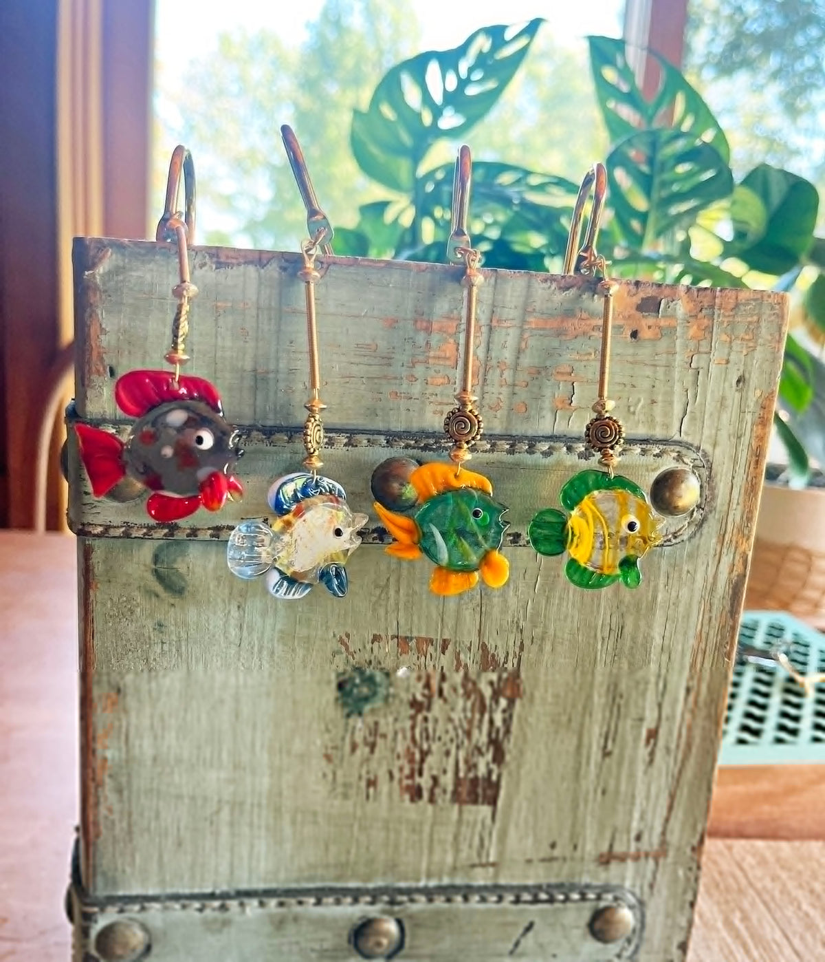 Gold Metal Bookmark featuring a Glass Fish design, a fun aquatic page holder, perfect gift for aquarists and book lovers.