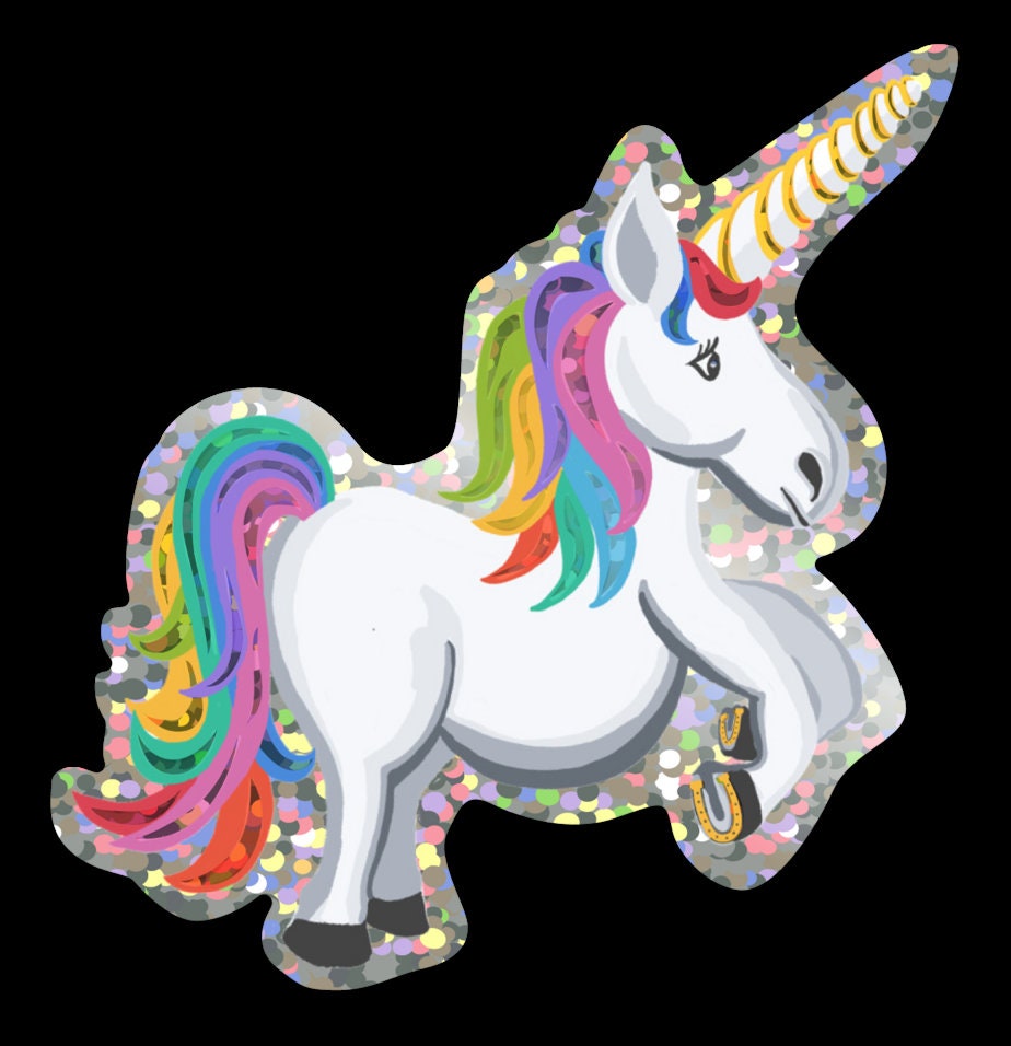 Holographic Unicorn Sticker | Rainbow Sparkle Vinyl Decal (Water Resistant)