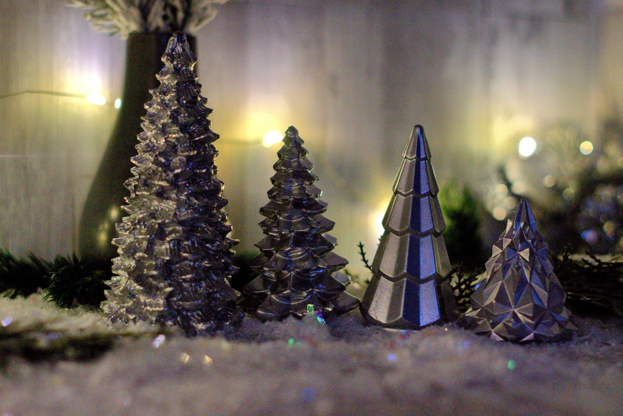 Concrete Christmas Tree Decor | Minimalist Modern Holiday Mantel Decor | Geometric Cement Trees | Neutral Industrial Tabletop Winter Decor
