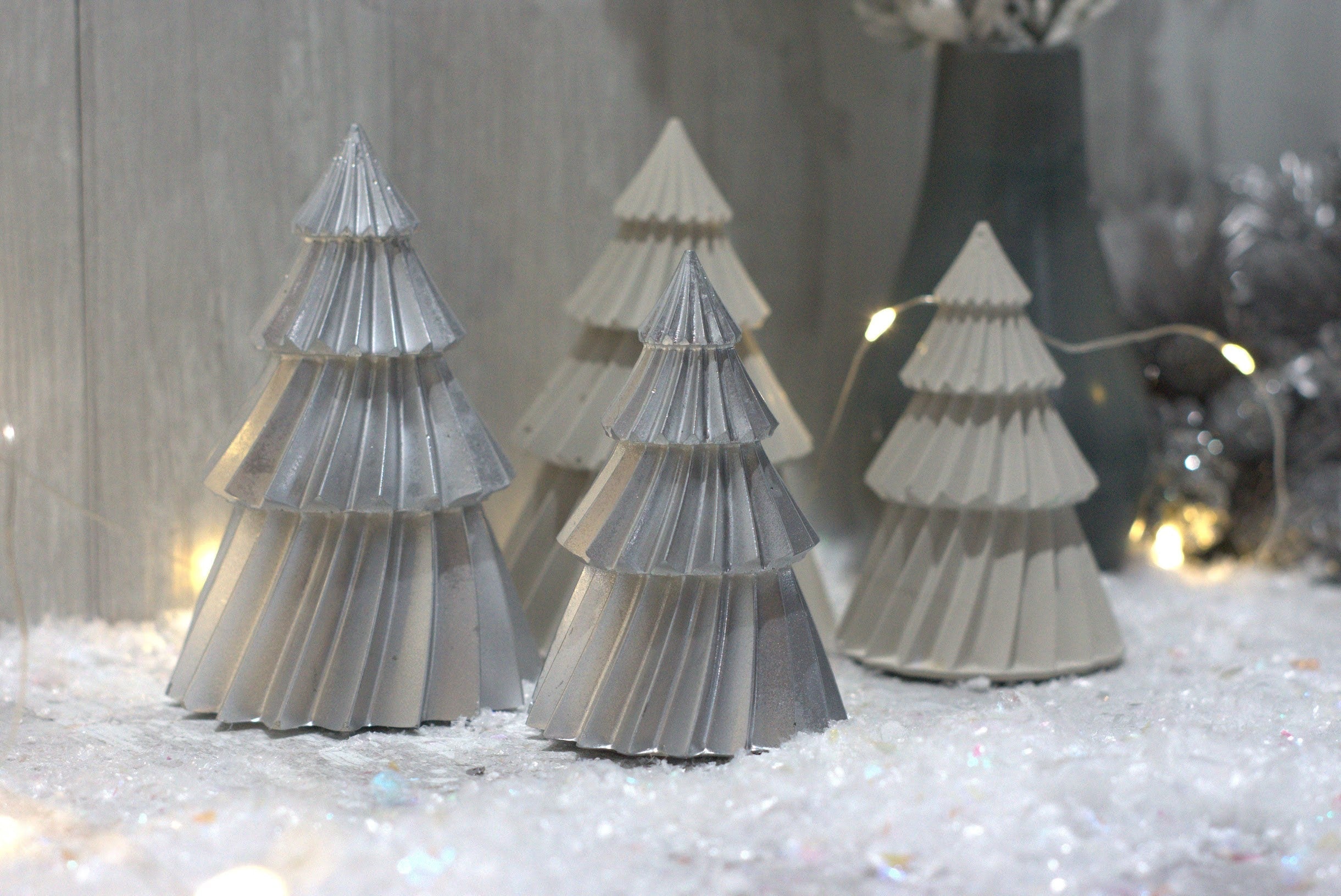 Handmade Concrete Christmas Trees- Set Of 2