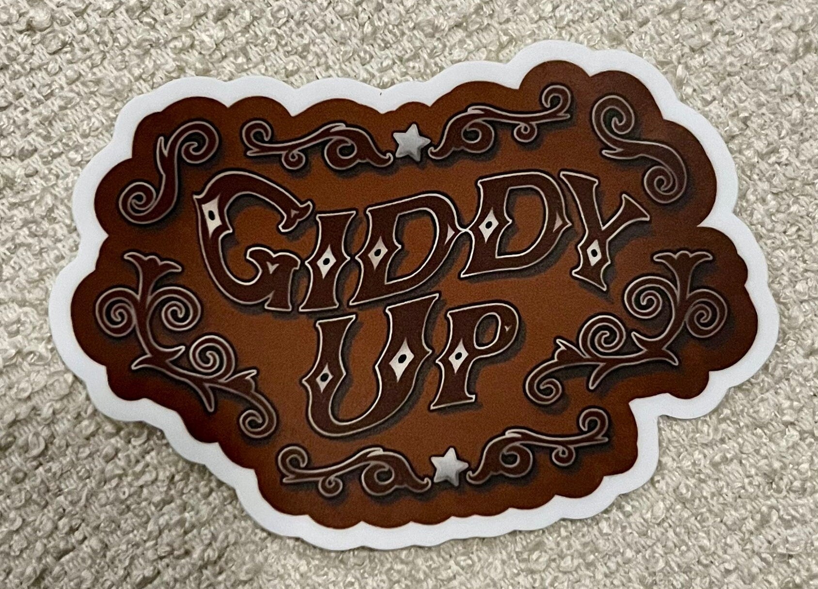 Giddy Up Western Sticker | Cowboy Vinyl Sticker | Western Art Sticker
