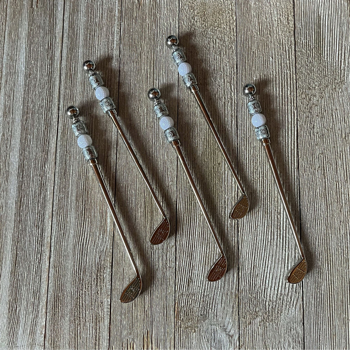 Golf Dip Knife - fun golfer gift, presented with a small spoon and stirrer, an excellent golf novelty for entertaining.