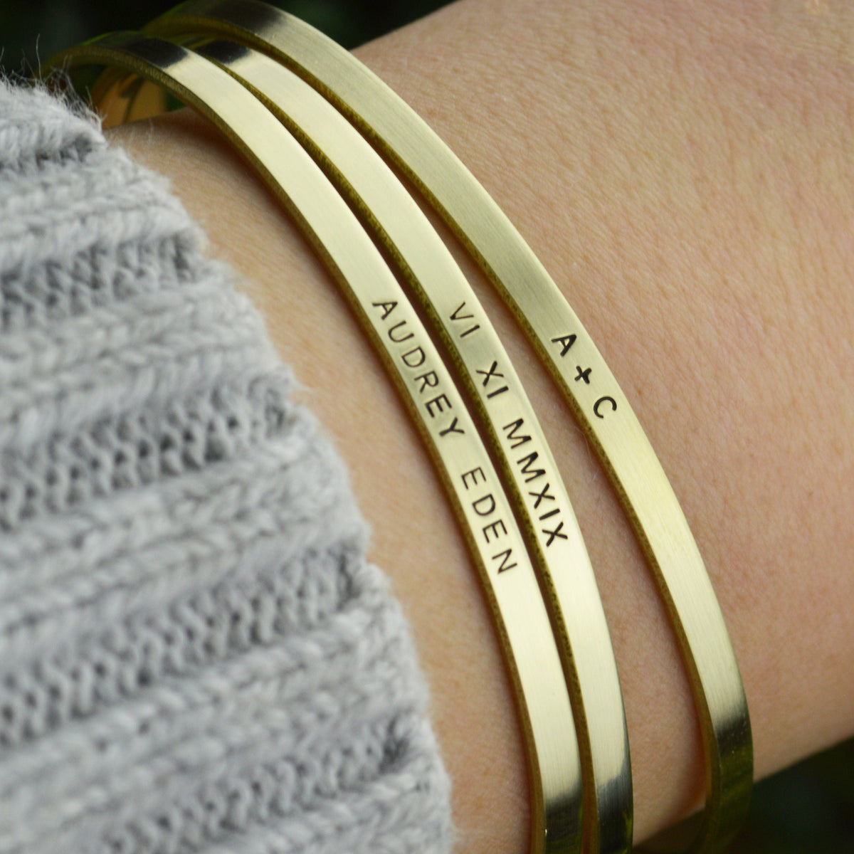 Family Milestones Stacking Bracelet • Custom Anniversary Layering Cuff • Personalized Stacking Bracelet • New Mom or Grandmother Gift