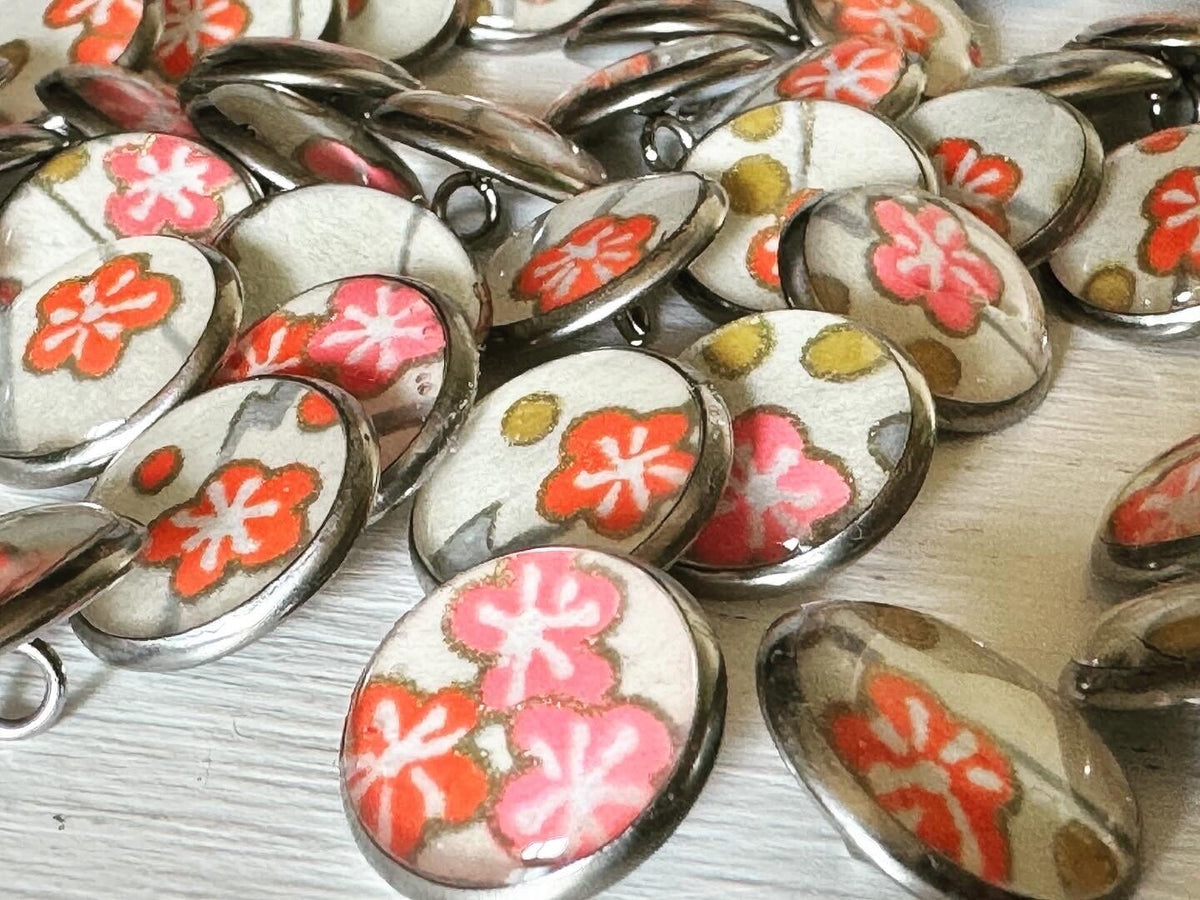 Buttons - Pink and Orange Sakura