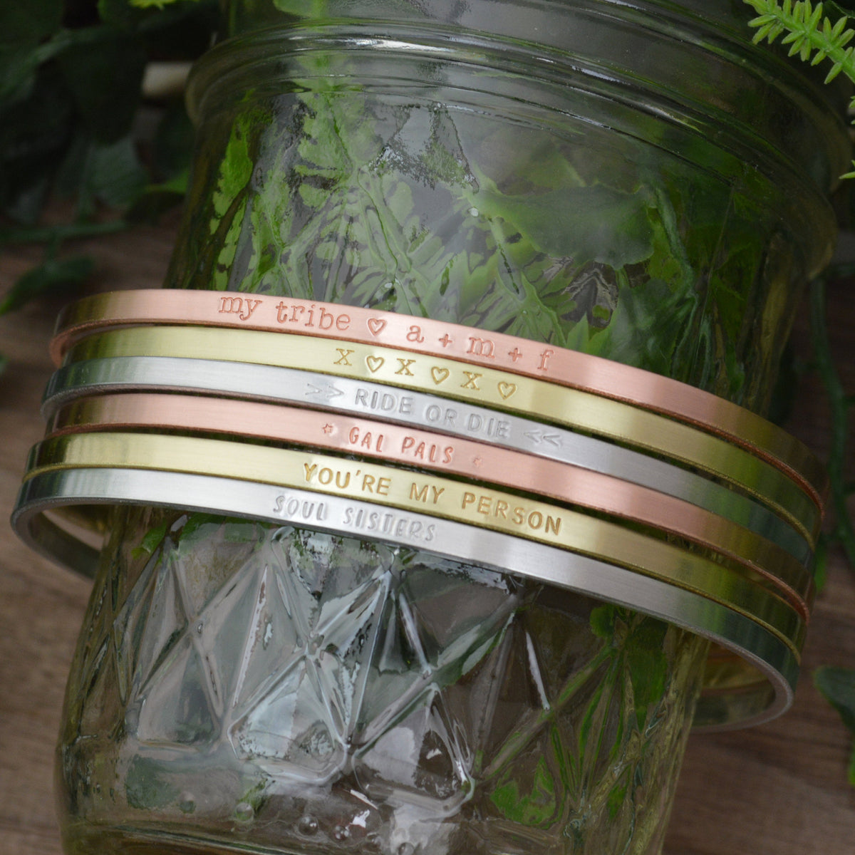 Custom Friendship Stacking Bracelet, Best Friend Going Away Gift for Her, Create Your Own Personalized Cuff Bracelet Stack