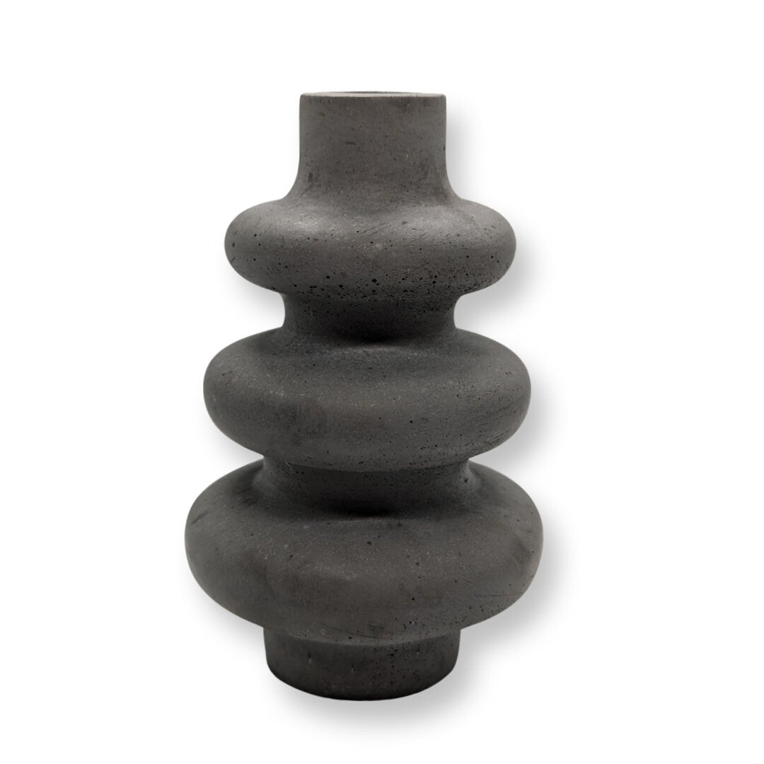 Modern Stacked Bubble Concrete Vase - Grey Geometric Nordic Home Decor - Minimalist Sculptural Bud Vase -Unique Industrial Housewarming Gift