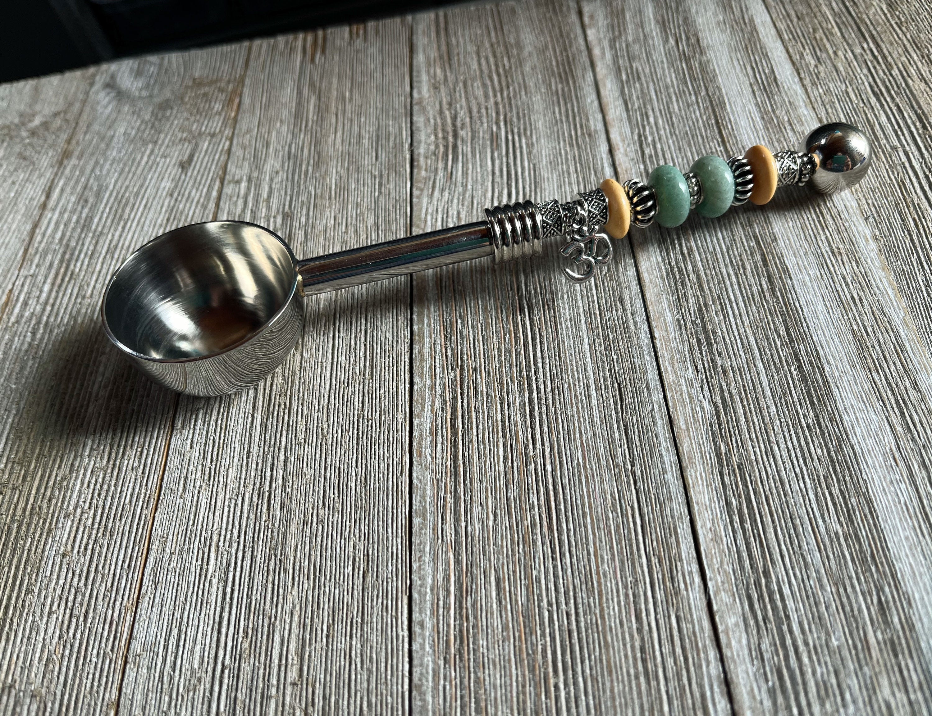 Zen Gift Deep Bowl Spoon - Stylish tablespoon with zen aesthetic, ideal for herbs, bath salts, and culinary use.
