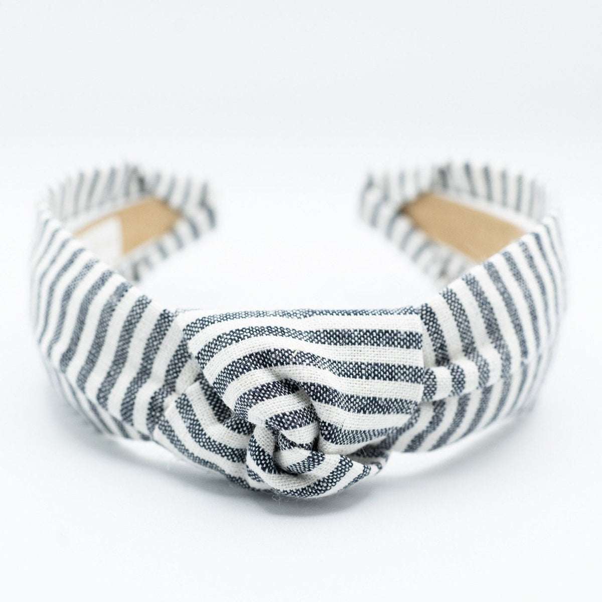 Striped Knot Headband, Linen Cotton Blend, Comfortable Alice Band