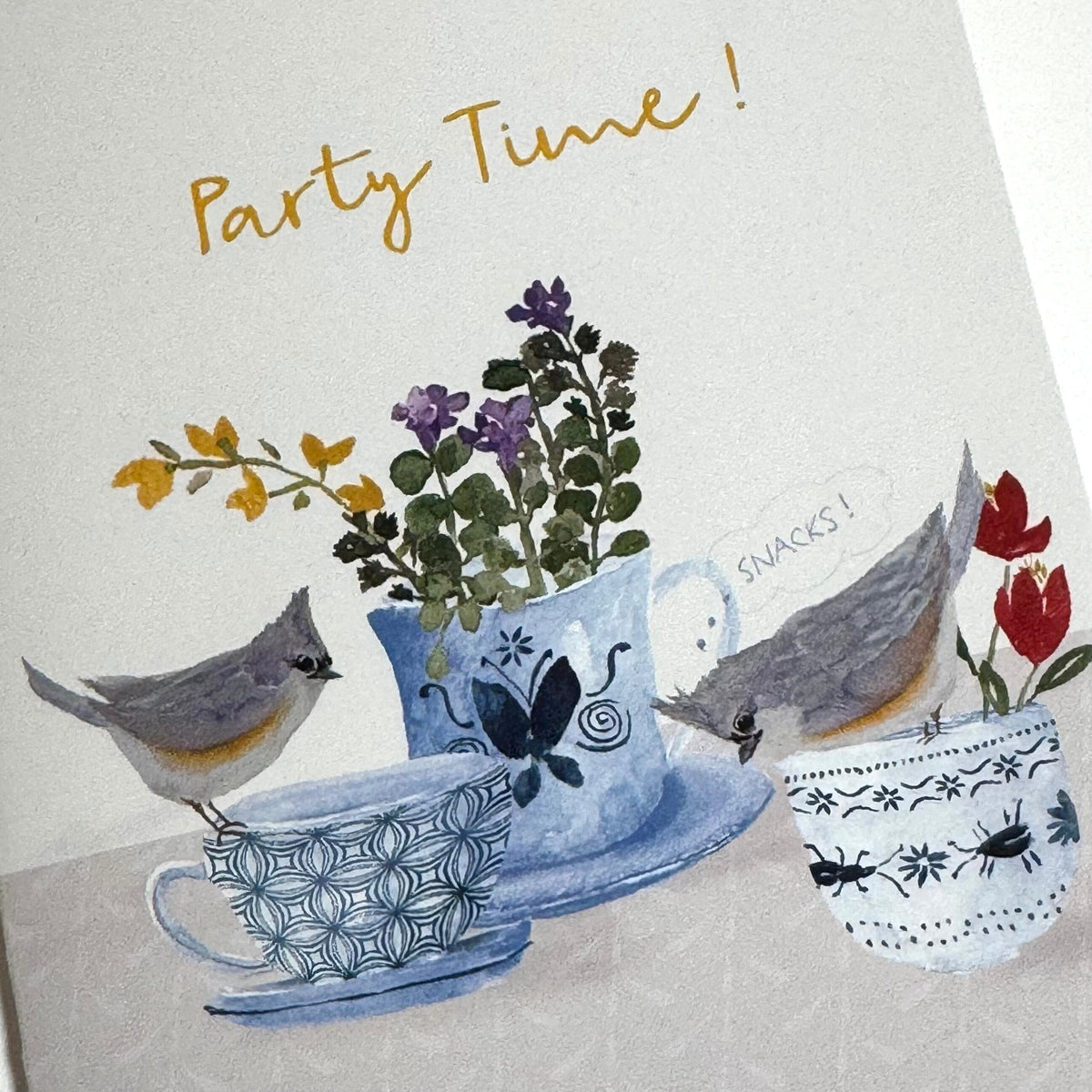 Party Time Tea greeting card, everyday celebration, blank card